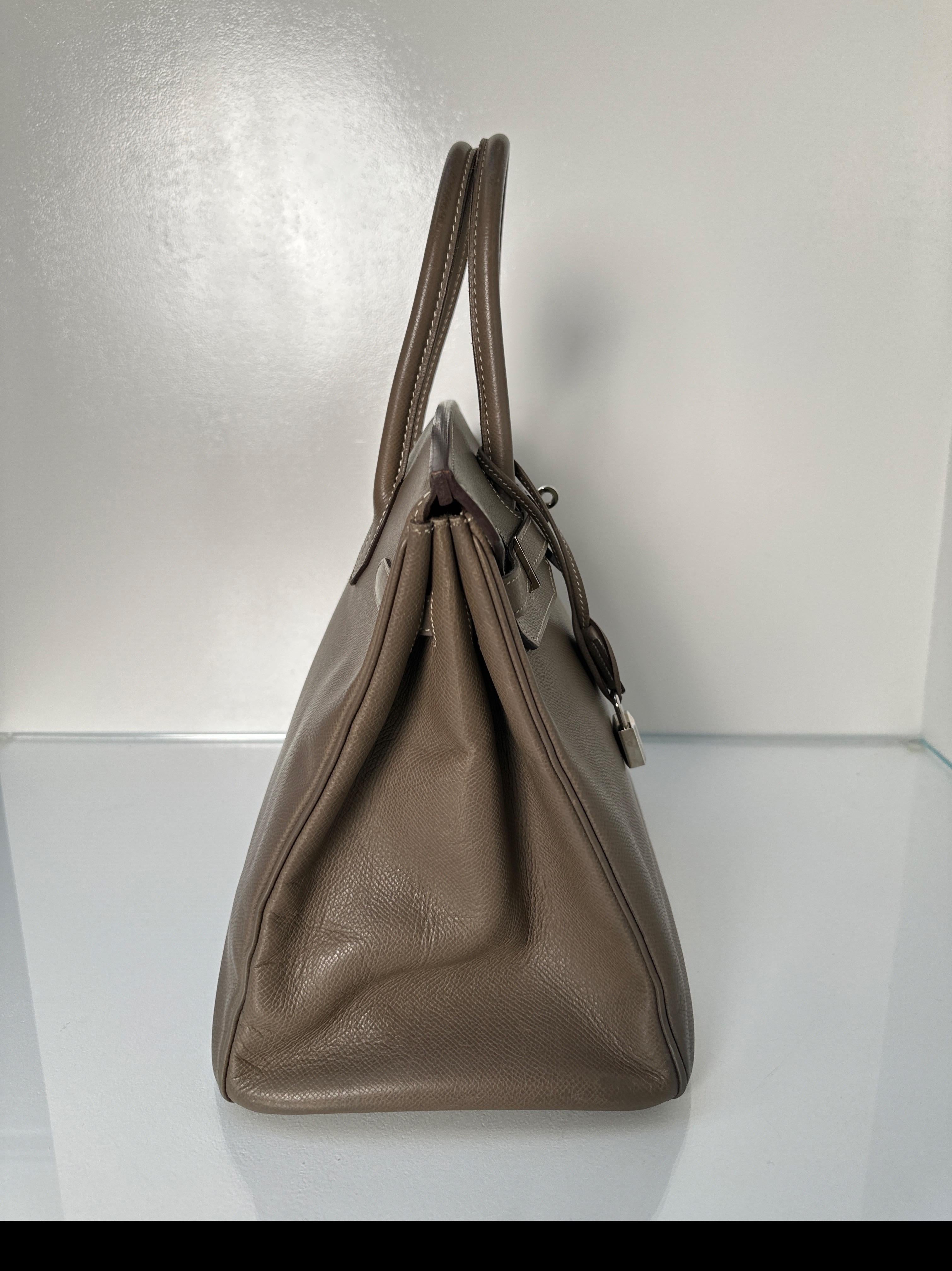 Hermes Etoupe Birkin 35 Bag 10