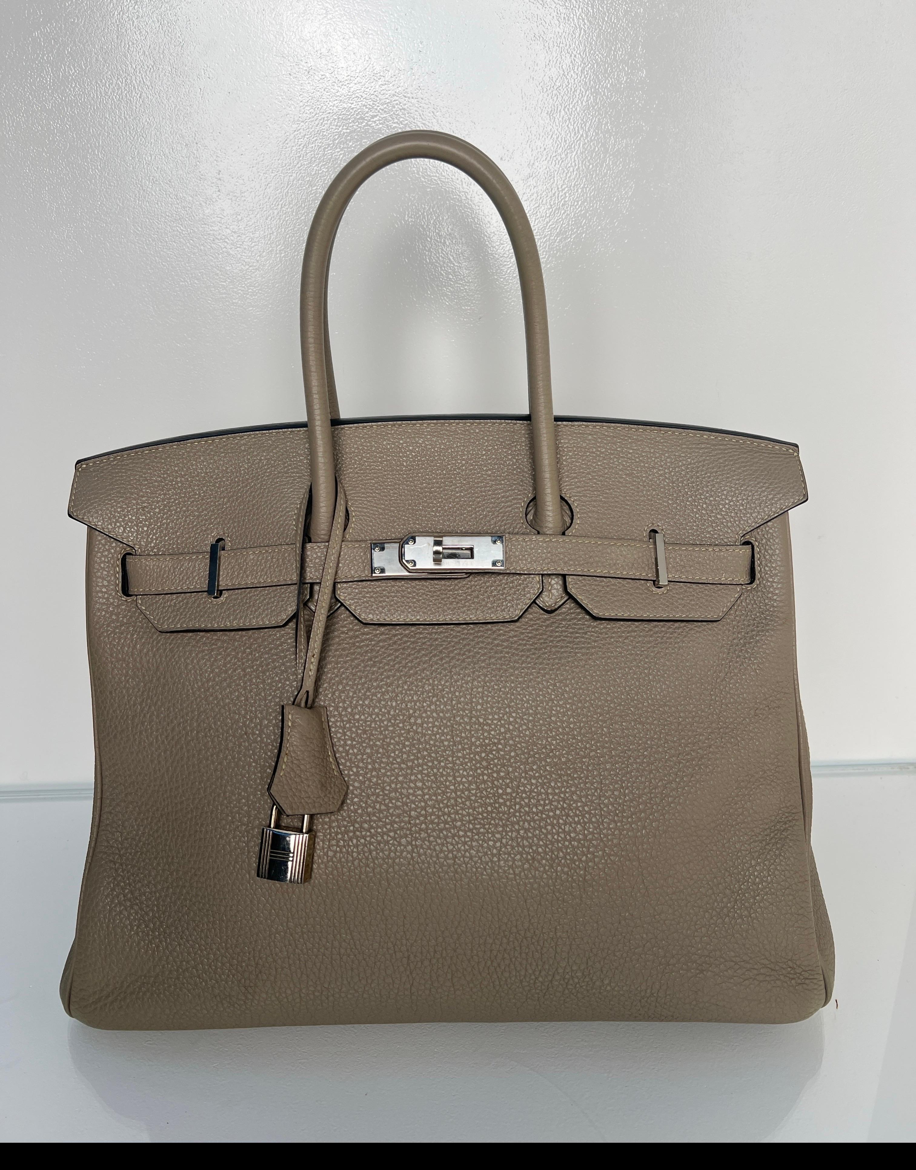 Hermes Etoupe Birkin 35 Bag 10