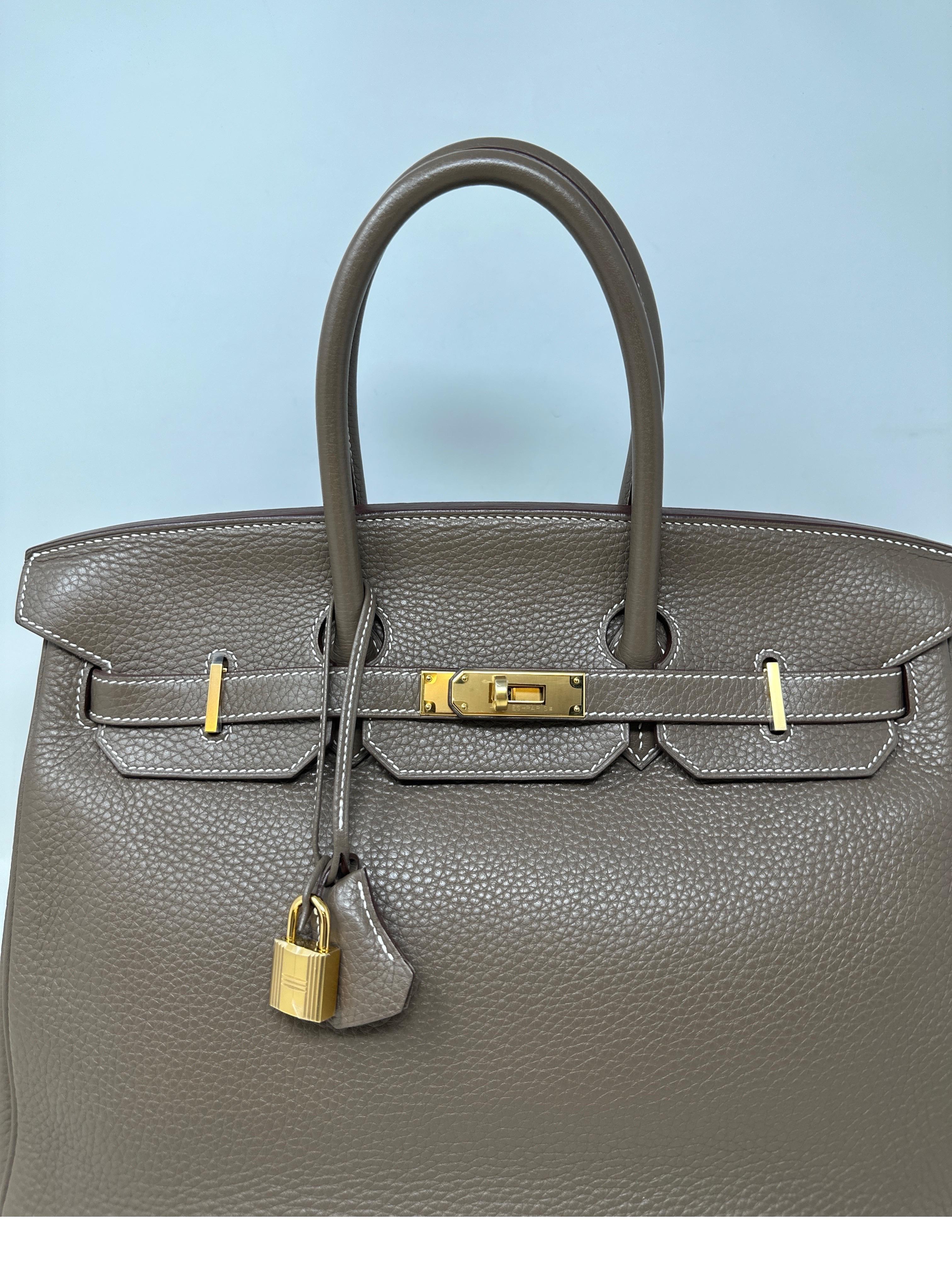 Hermes Etoupe Birkin 35 Bag  12