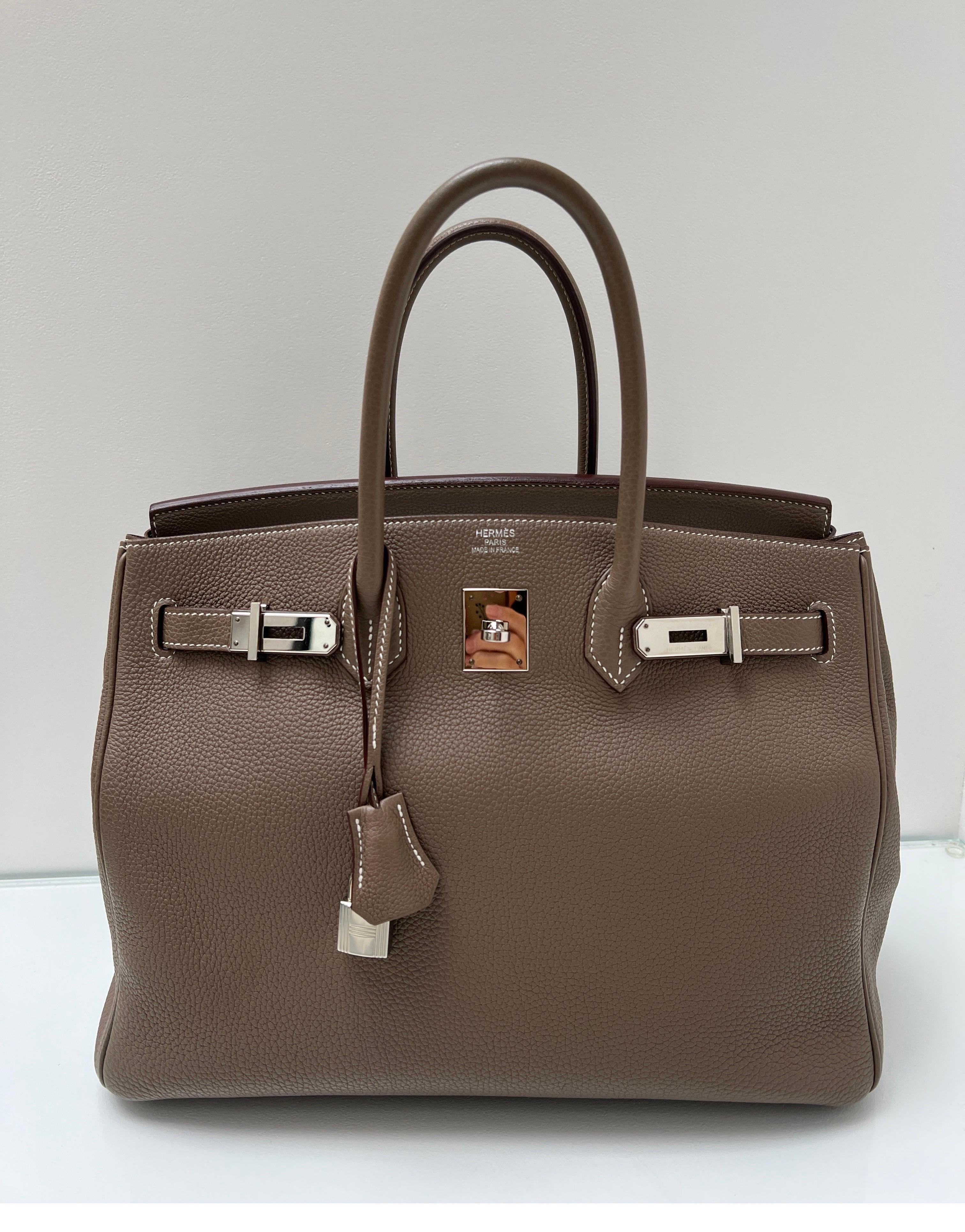Hermes Etoupe Birkin 35 Bag 12