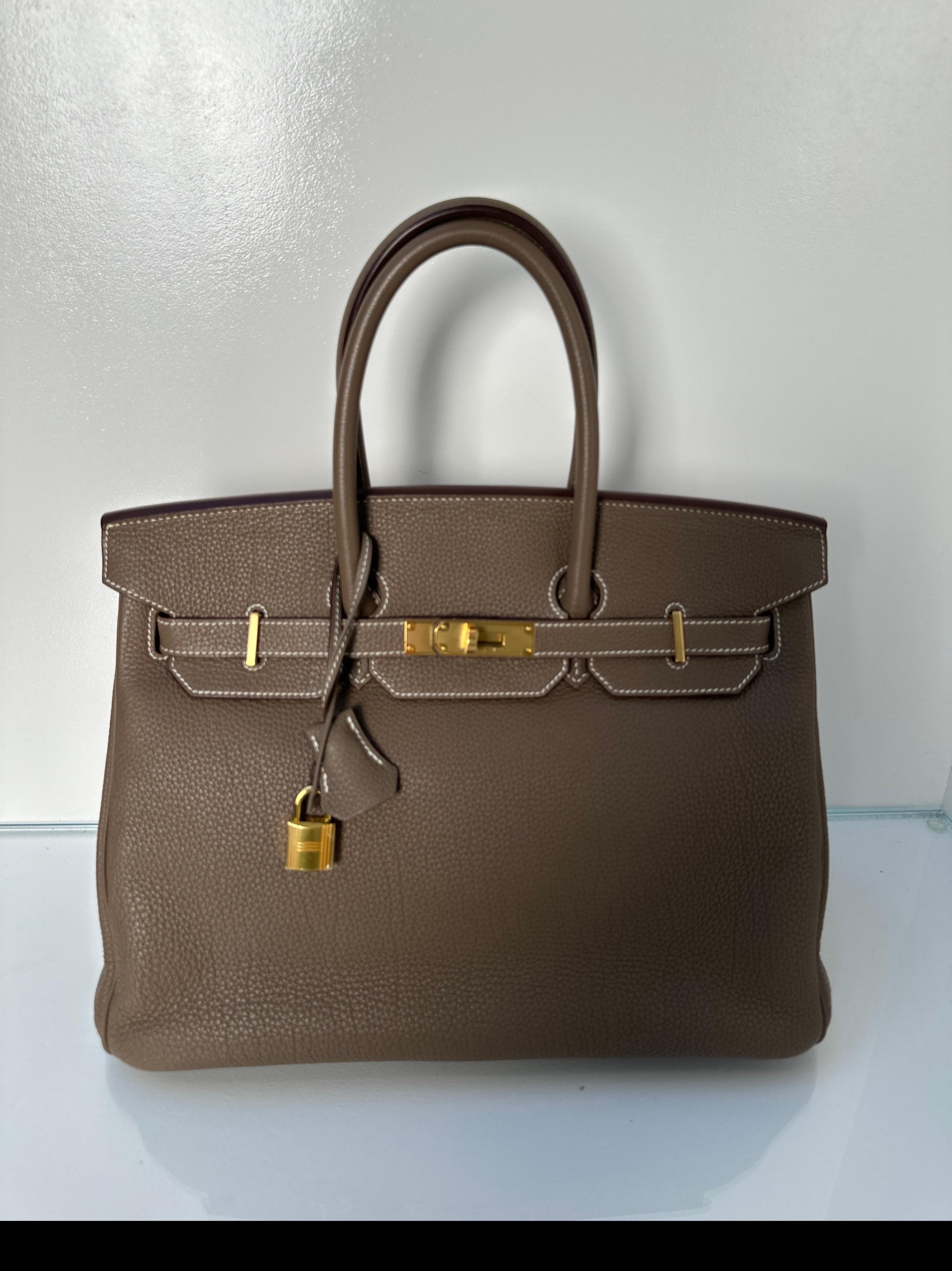 Hermes Etoupe Birkin 35 Bag 12