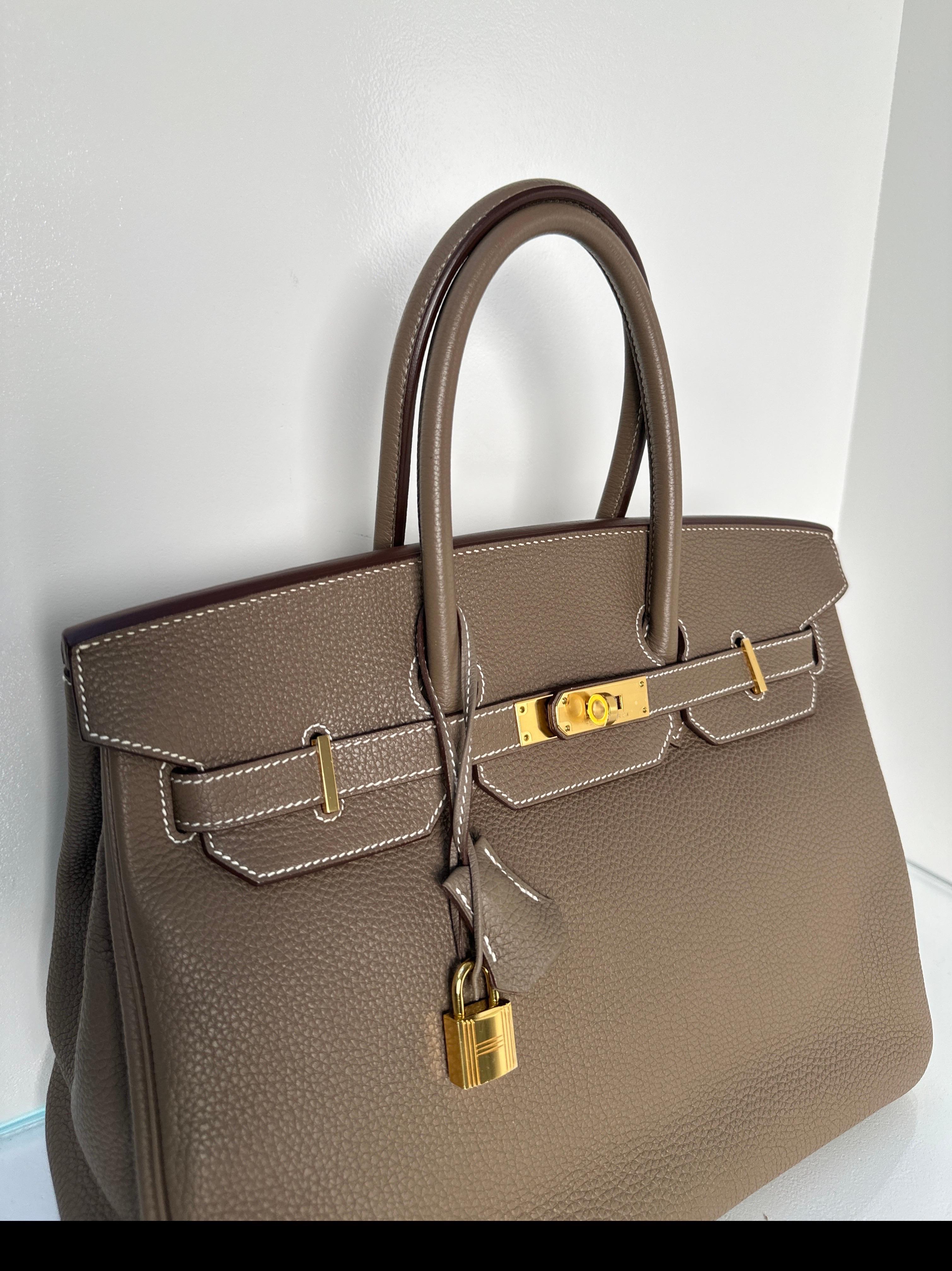 Hermes Etoupe Birkin 35 Bag 13