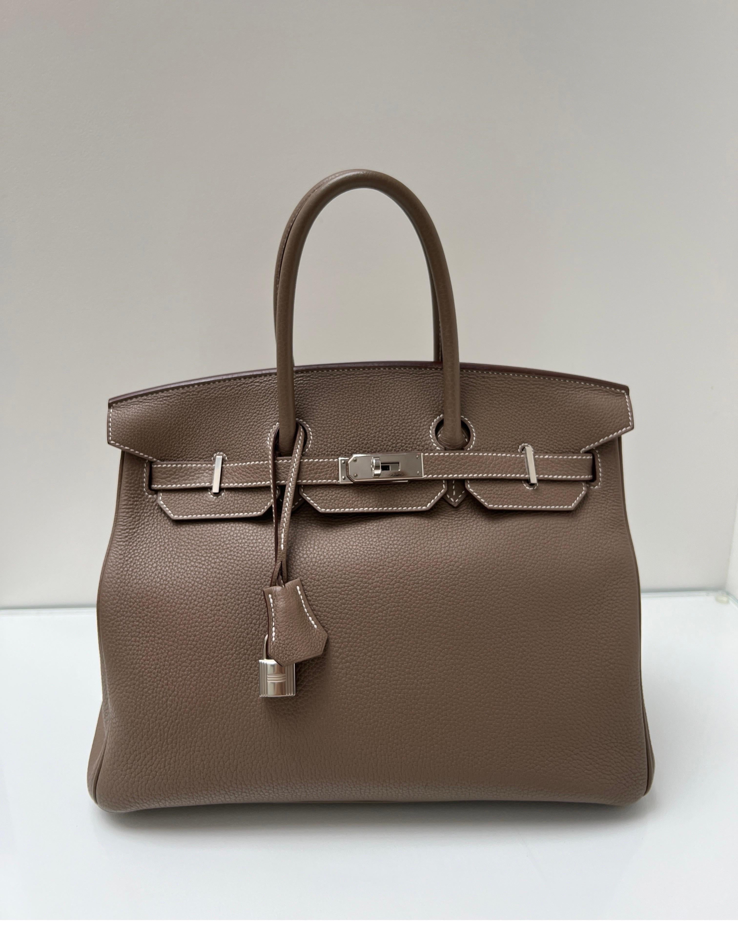 Hermes Etoupe Birkin 35 Bag 14