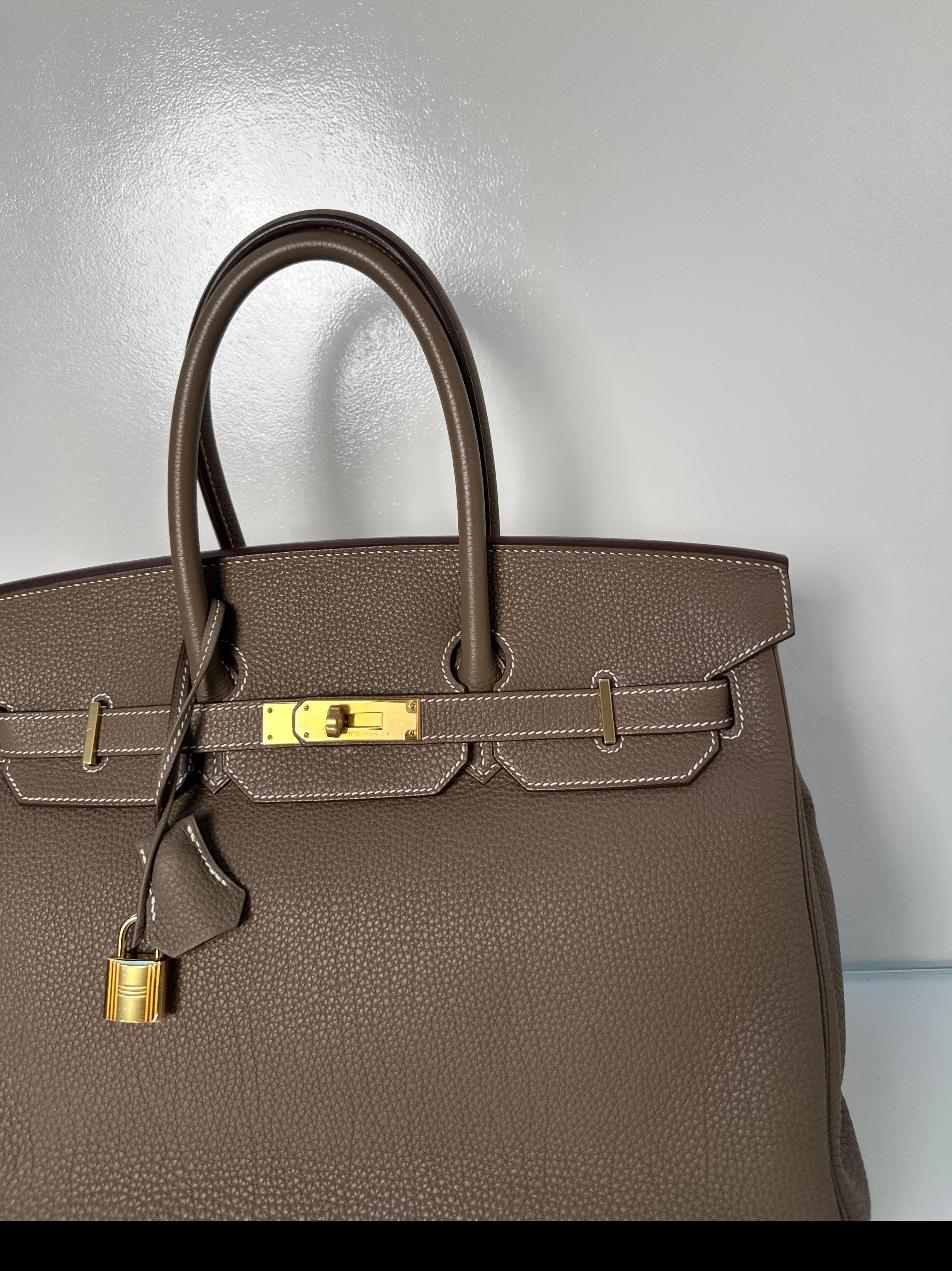 Hermes Etoupe Birkin 35 Bag 14