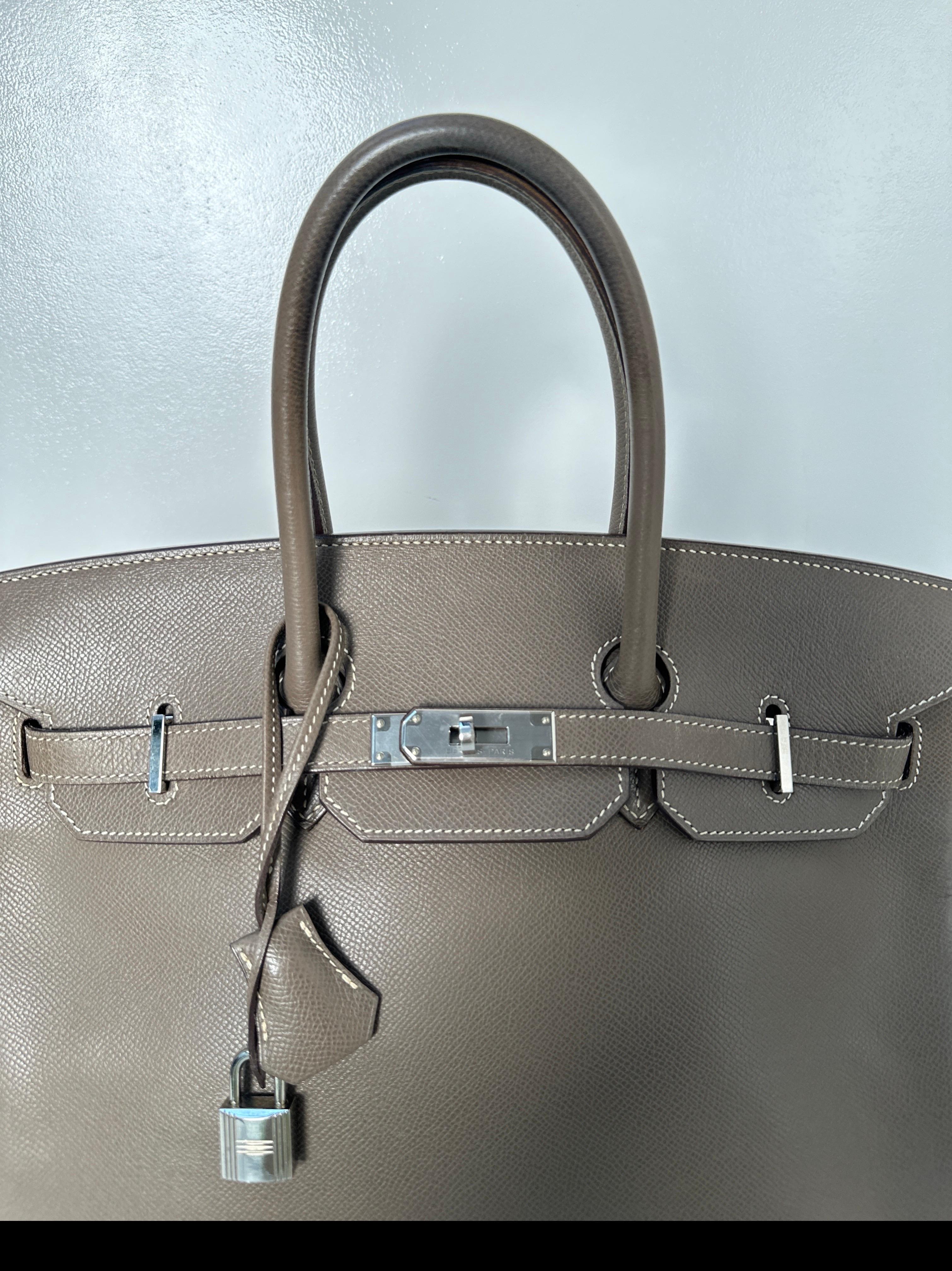 Hermes Etoupe Birkin 35 Bag 14