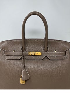 Hermes Etoupe Birkin 35 Bag