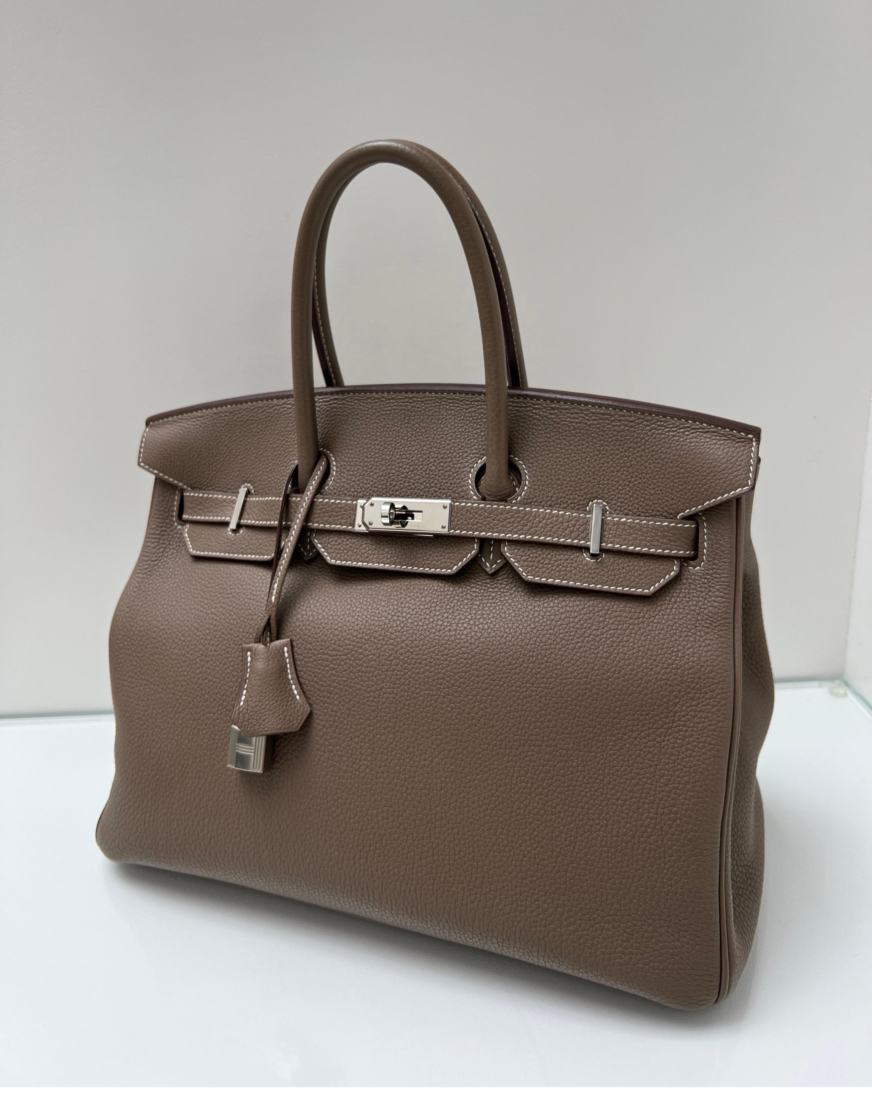 Hermes Etoupe Birkin 35 Bag 15
