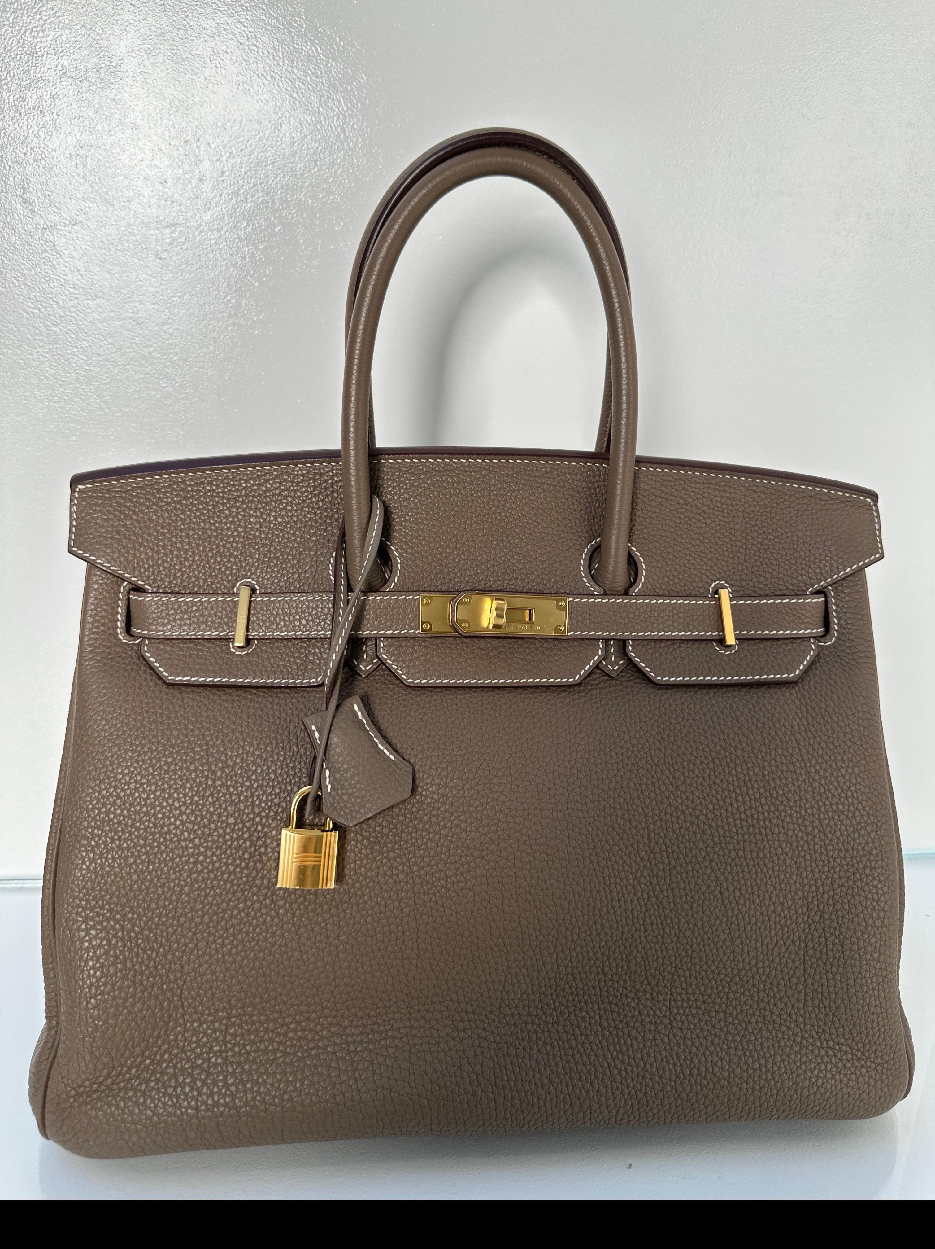 Hermes Etoupe Birkin 35 Bag 15