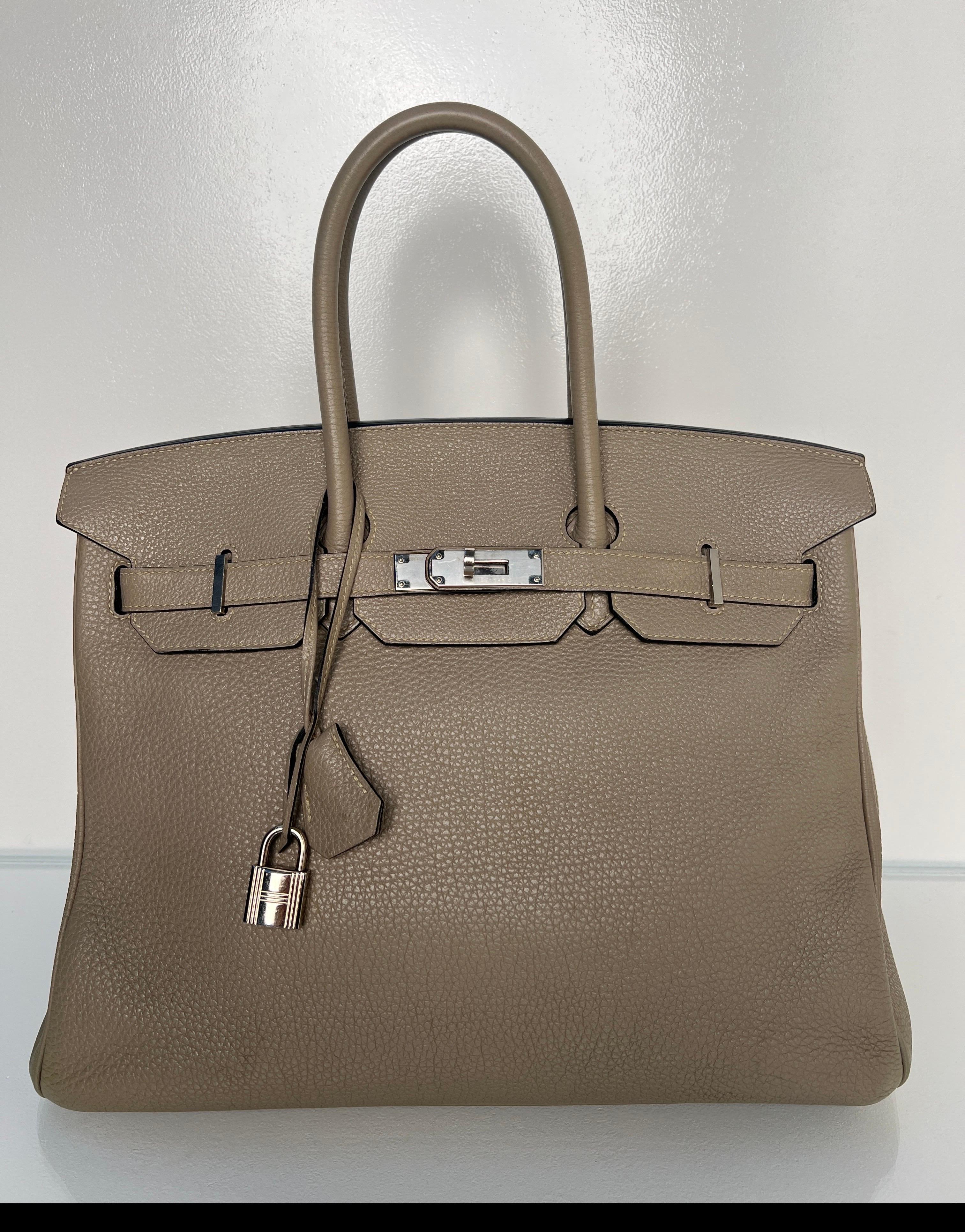 Hermes Etoupe Birkin 35 Bag 15