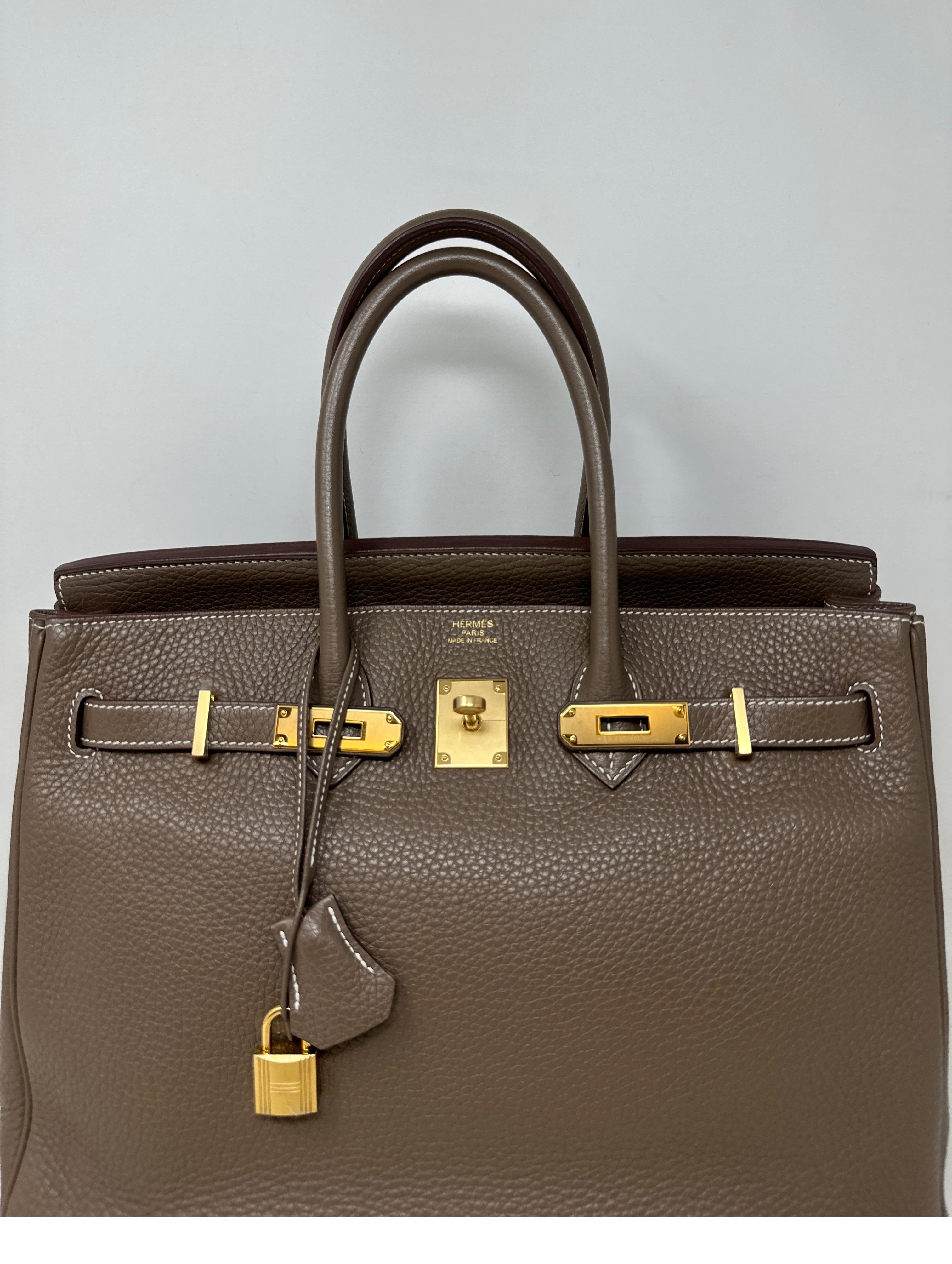 Hermes Etoupe Birkin 35 Bag  In Excellent Condition In Athens, GA