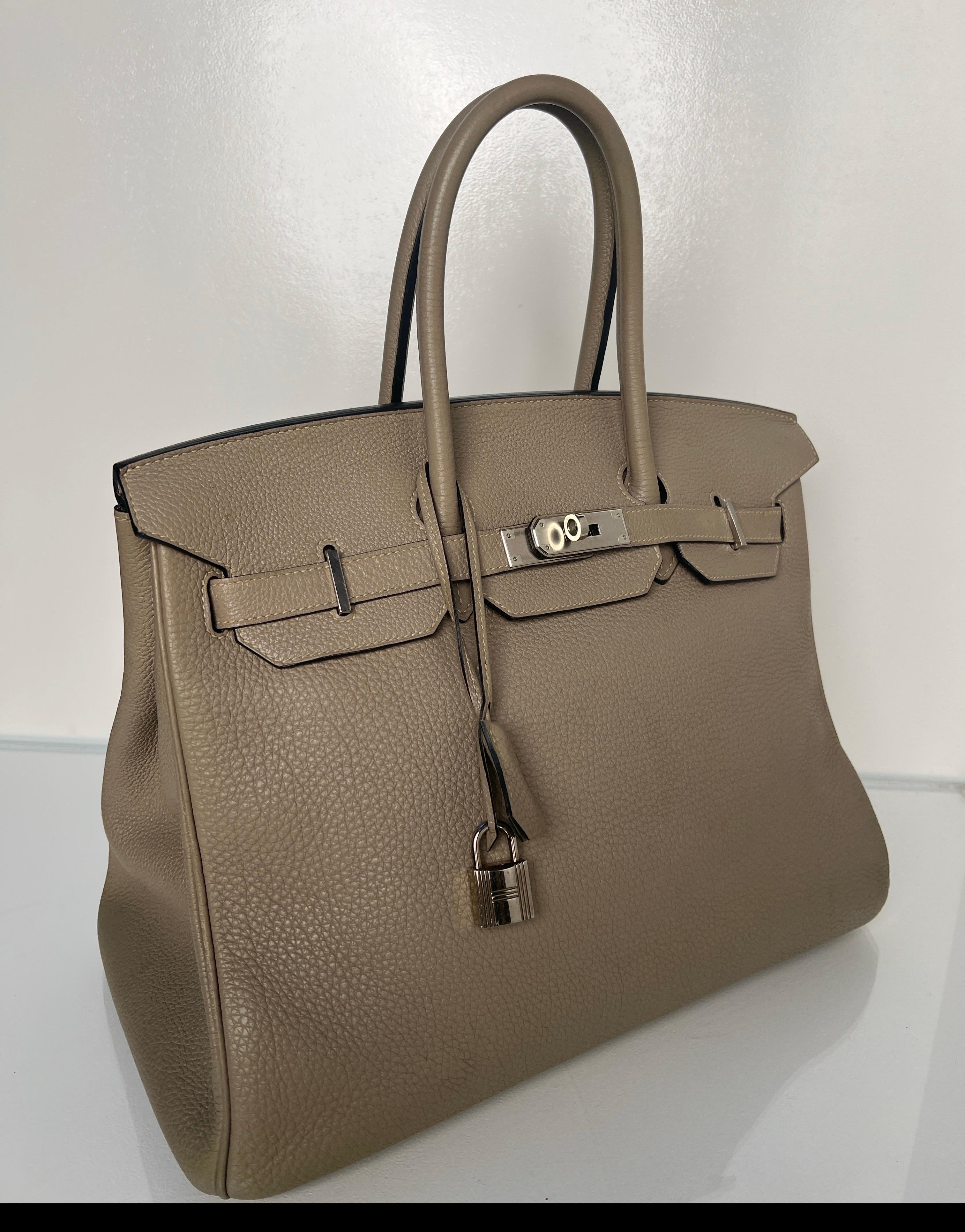 Gray Hermes Etoupe Birkin 35 Bag