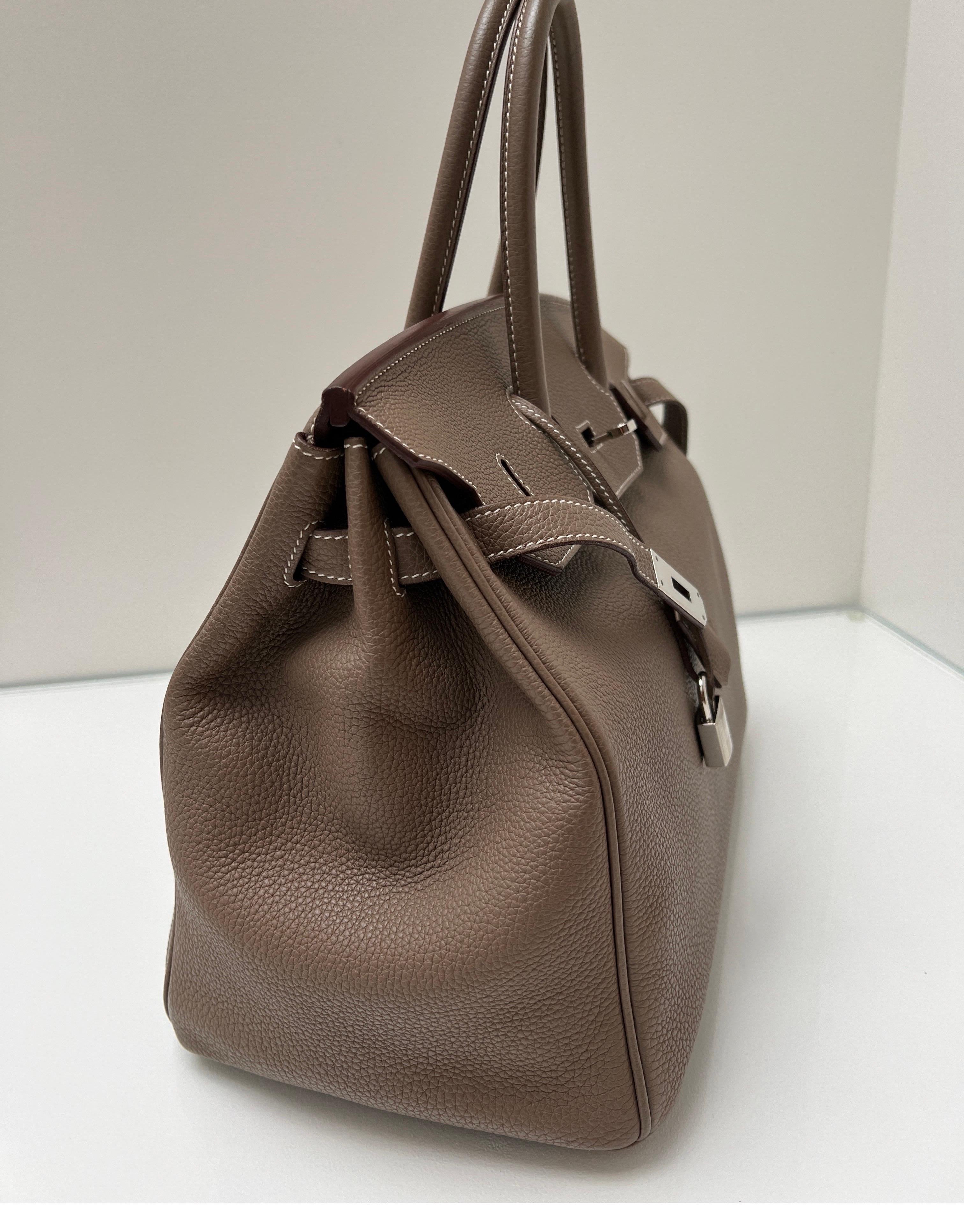Hermes Etoupe Birkin 35 Bag In Excellent Condition In Athens, GA