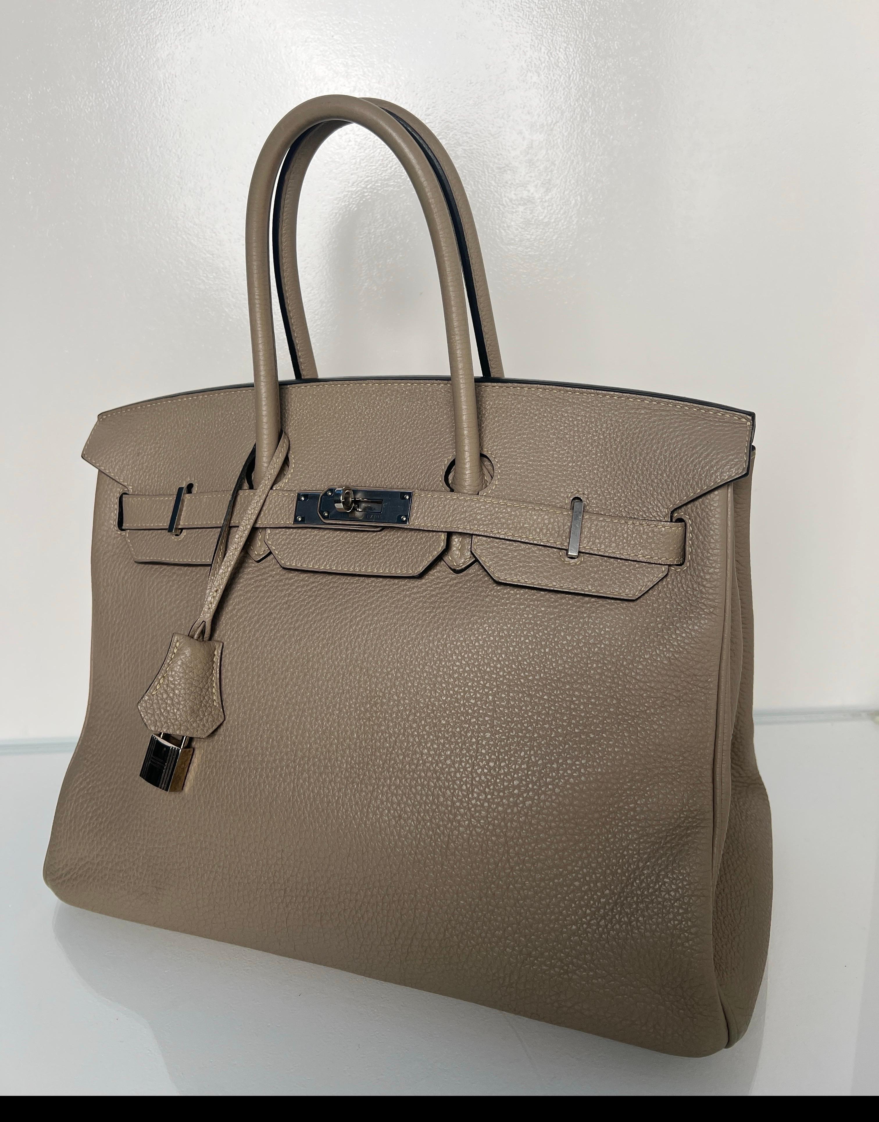 Hermes Etoupe Birkin 35 Bag In Excellent Condition In Athens, GA