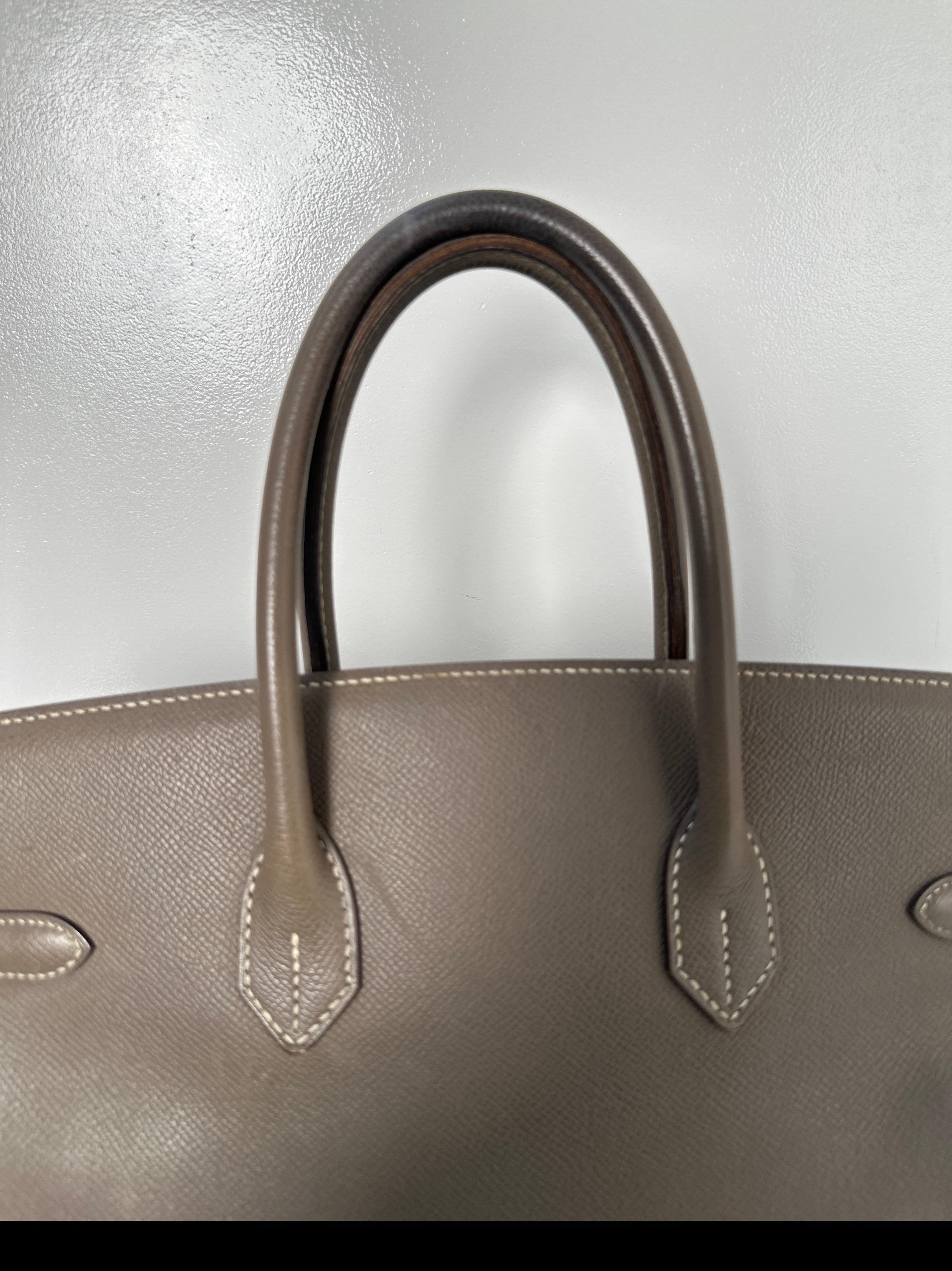 Women's or Men's Hermes Etoupe Birkin 35 Bag