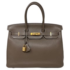 Hermes Etoupe Birkin 35 Bag 
