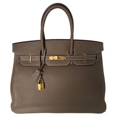 Hermes Etoupe Birkin 35 Bag