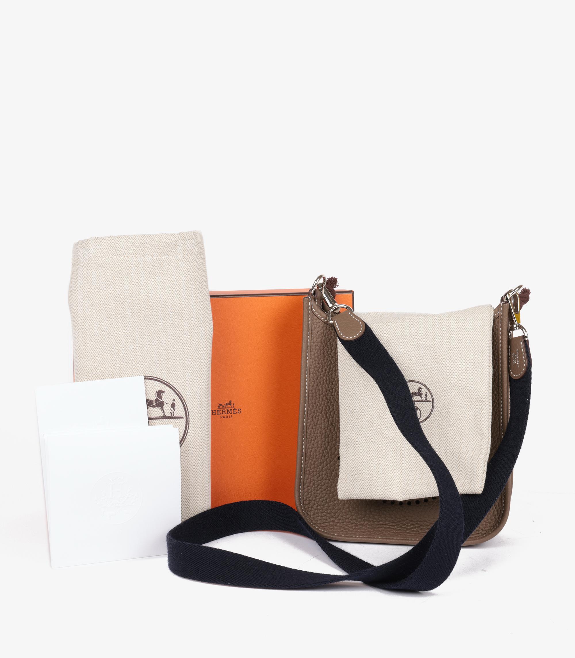 Hermès Etoupe & Bleu Indigo Clemence Leather Amazone Evelyne TPM 5