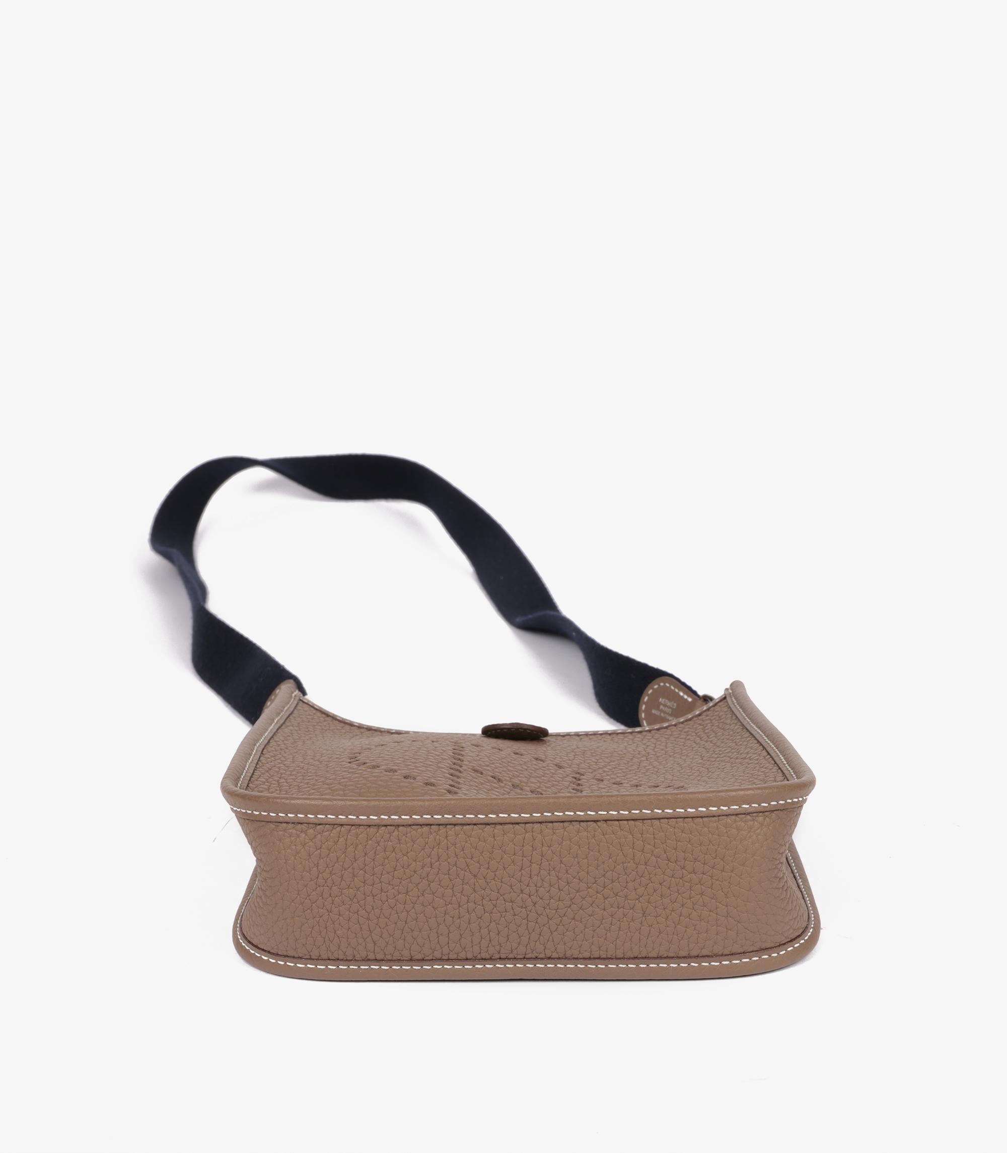 Hermès Etoupe & Bleu Indigo Clemence Leather Amazone Evelyne TPM 1
