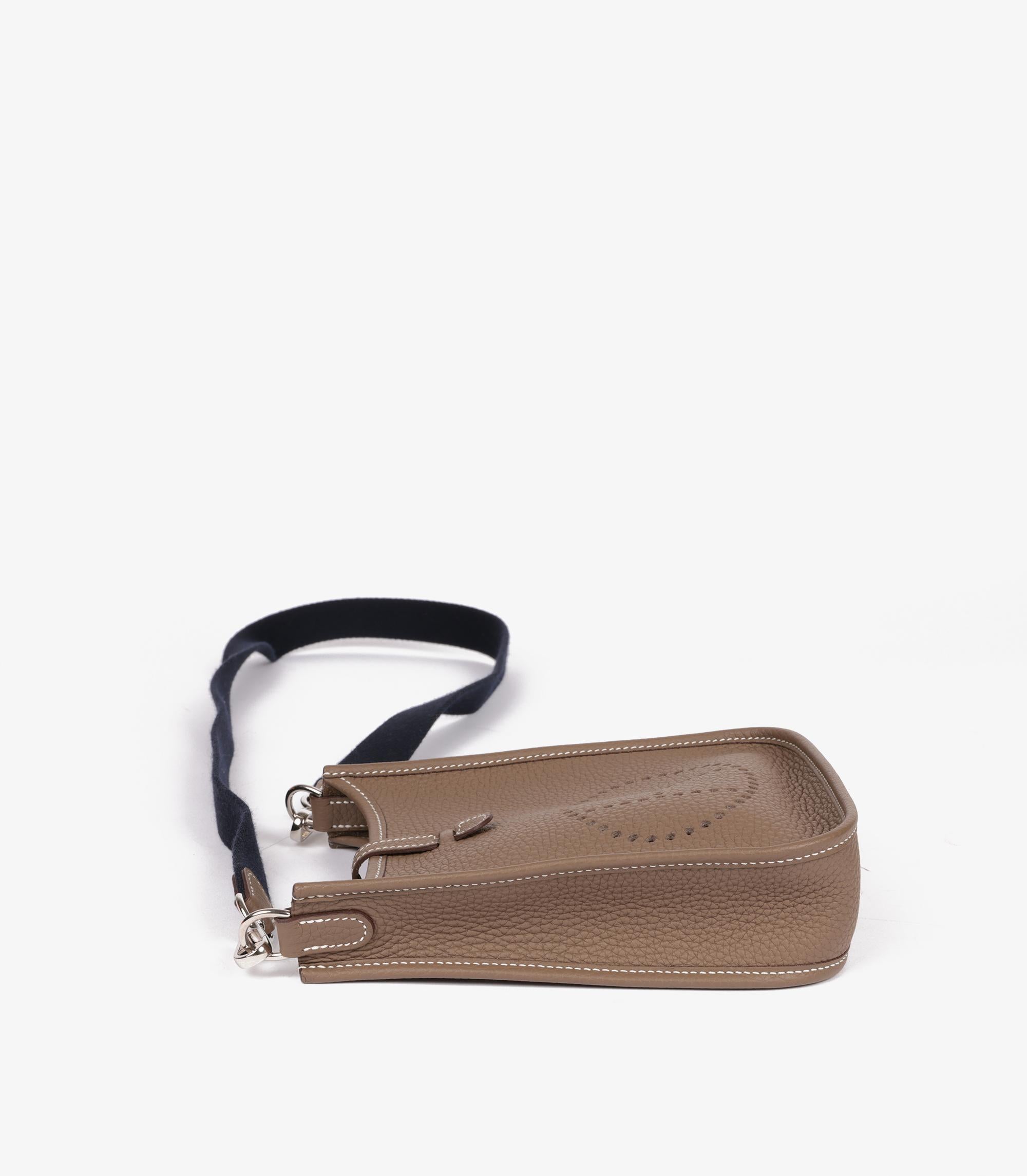 Hermès Etoupe & Bleu Indigo Clemence Leather Amazone Evelyne TPM 2