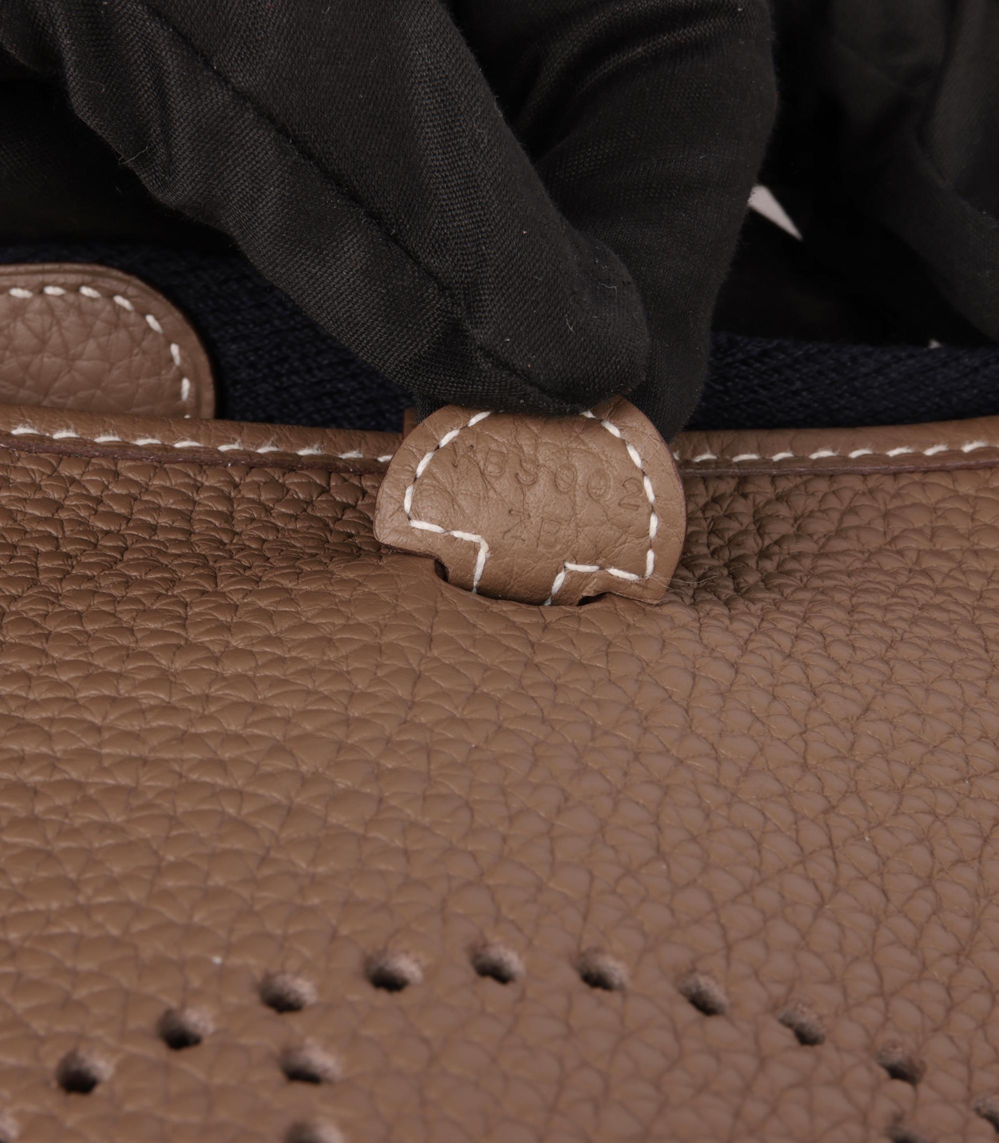 Hermès Etoupe & Bleu Indigo Clemence Leather Amazone Evelyne TPM 3