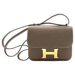 Hermès Etoupe Chevre Mysore Leather Constance 18