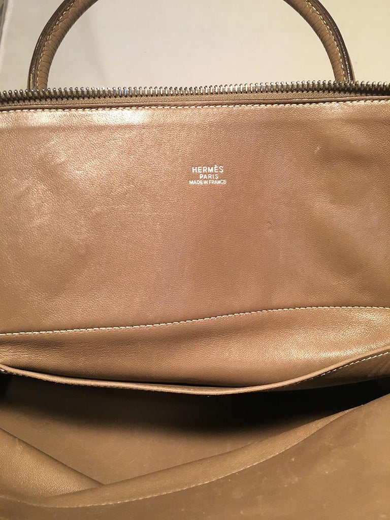 Hermes Etoupe Clemence Leather Bolide 35cm Handbag at 1stDibs | bolide ...