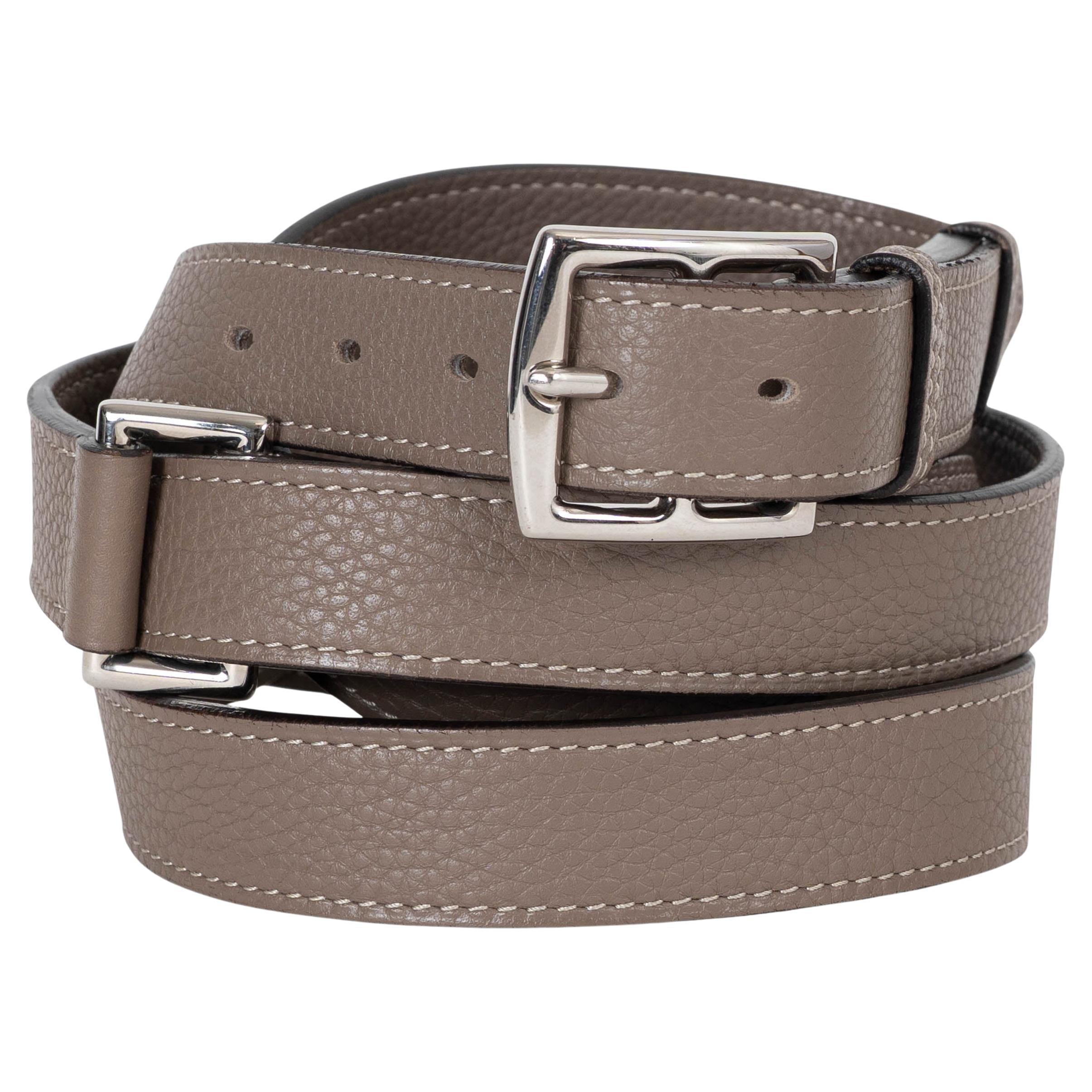 HERMES Etoupe Clemence leather ETRIVIERE DOUBLE TOUR Belt 80