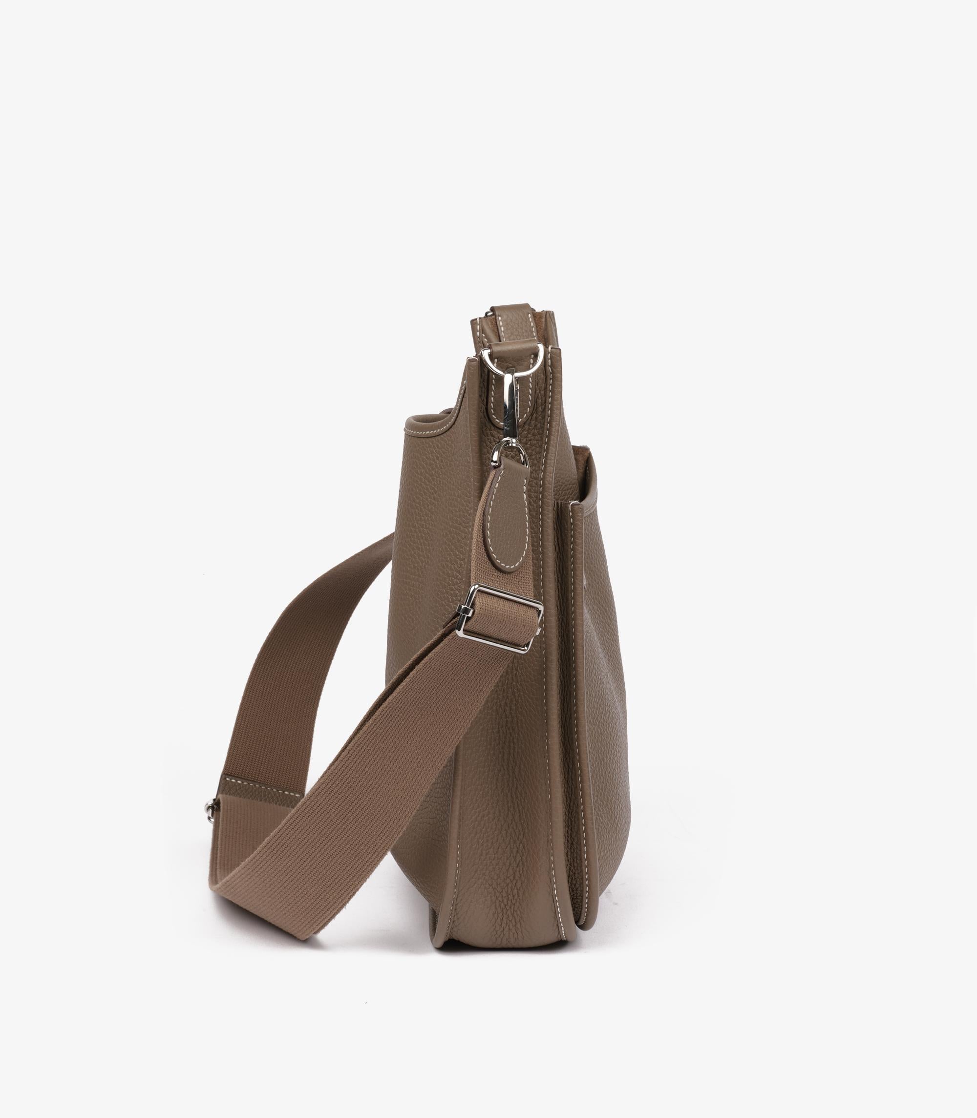 Women's or Men's Hermès Etoupe Clemence Leather Evelyne III 29