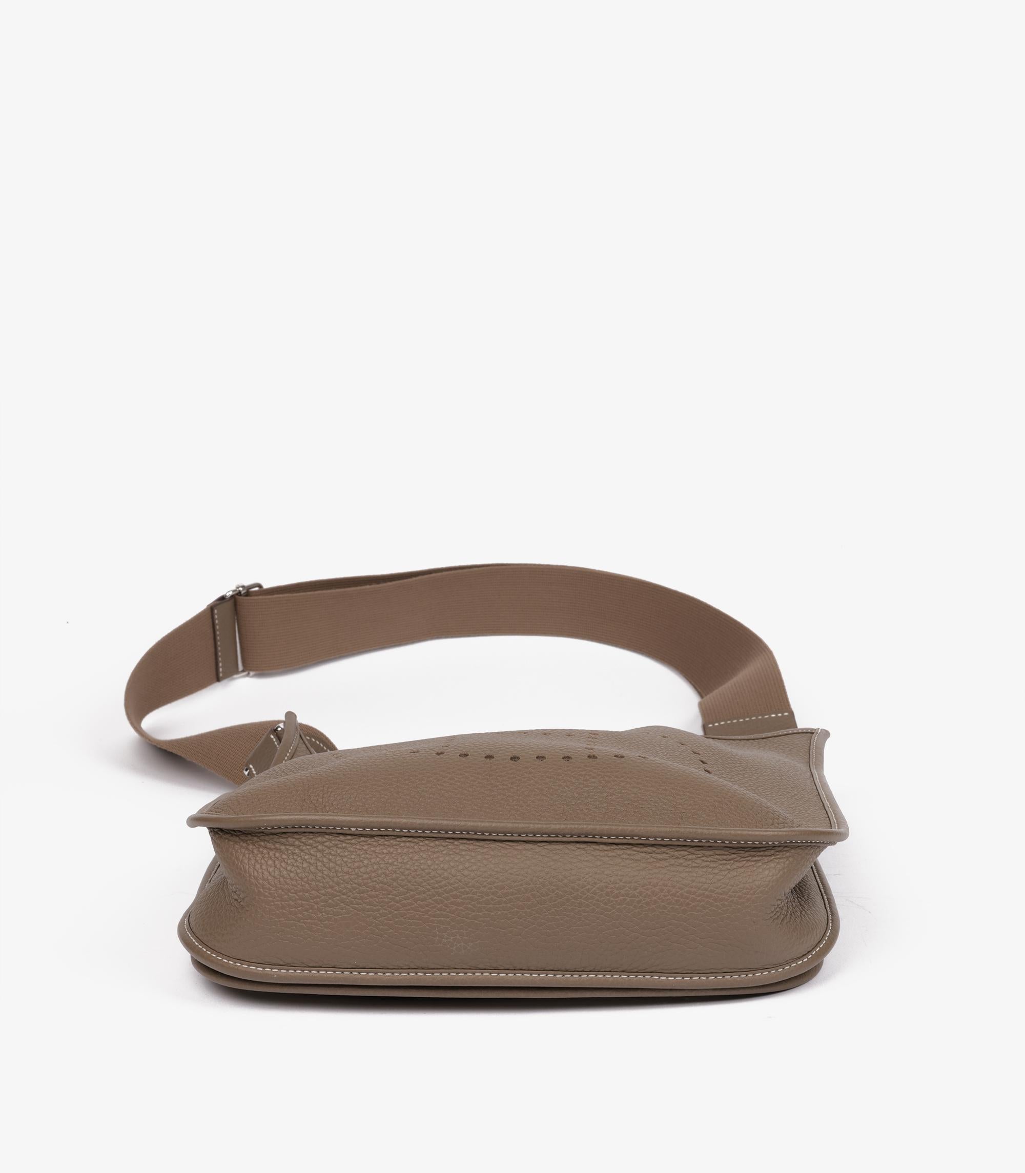 Hermès Etoupe Clemence Leather Evelyne III 29 1