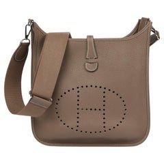 Hermès Etoupe Clemence Leather Evelyne III 29