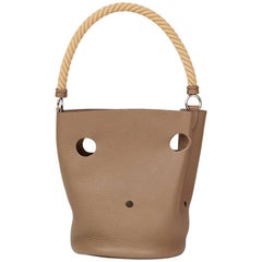 Hermes Etoupe Clemence Leather Mangeouire Rope Bag, 2005