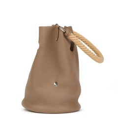 Hermes Etoupe Clemence Leather Mangeouire Rope Bag, 2005