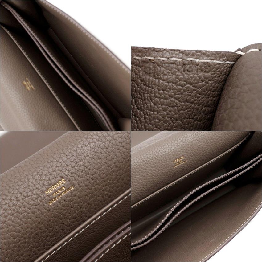 Hermes Etoupe Clemence Leather Roulis 23 PHW 1