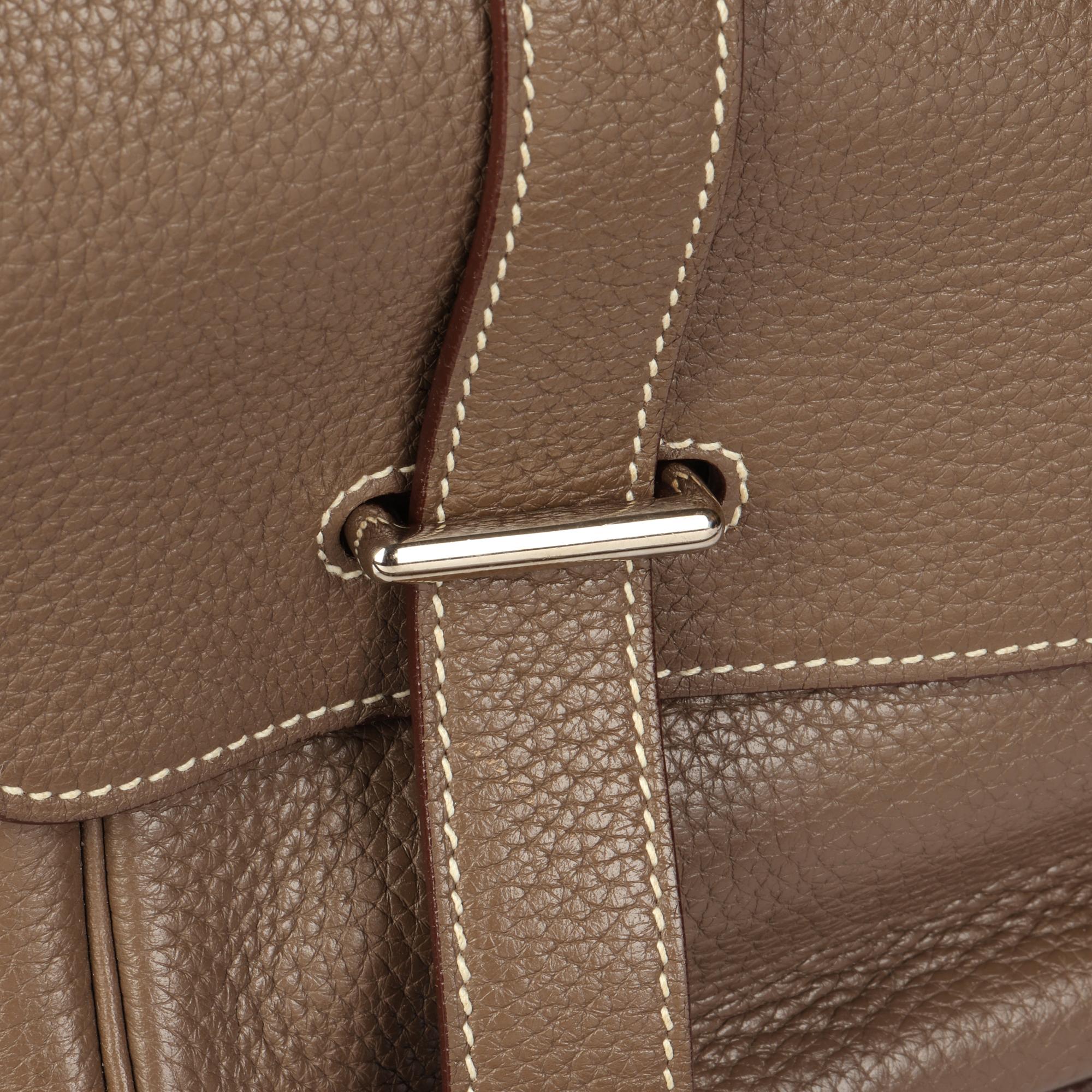 Hermès Etoupe Clemence Leather Steve 35 1