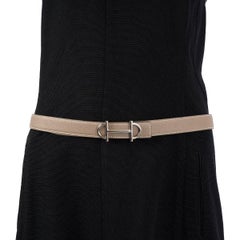 HERMES Etoupe Epsom black Swift leather GAMMA 24mm Reversible Belt 85