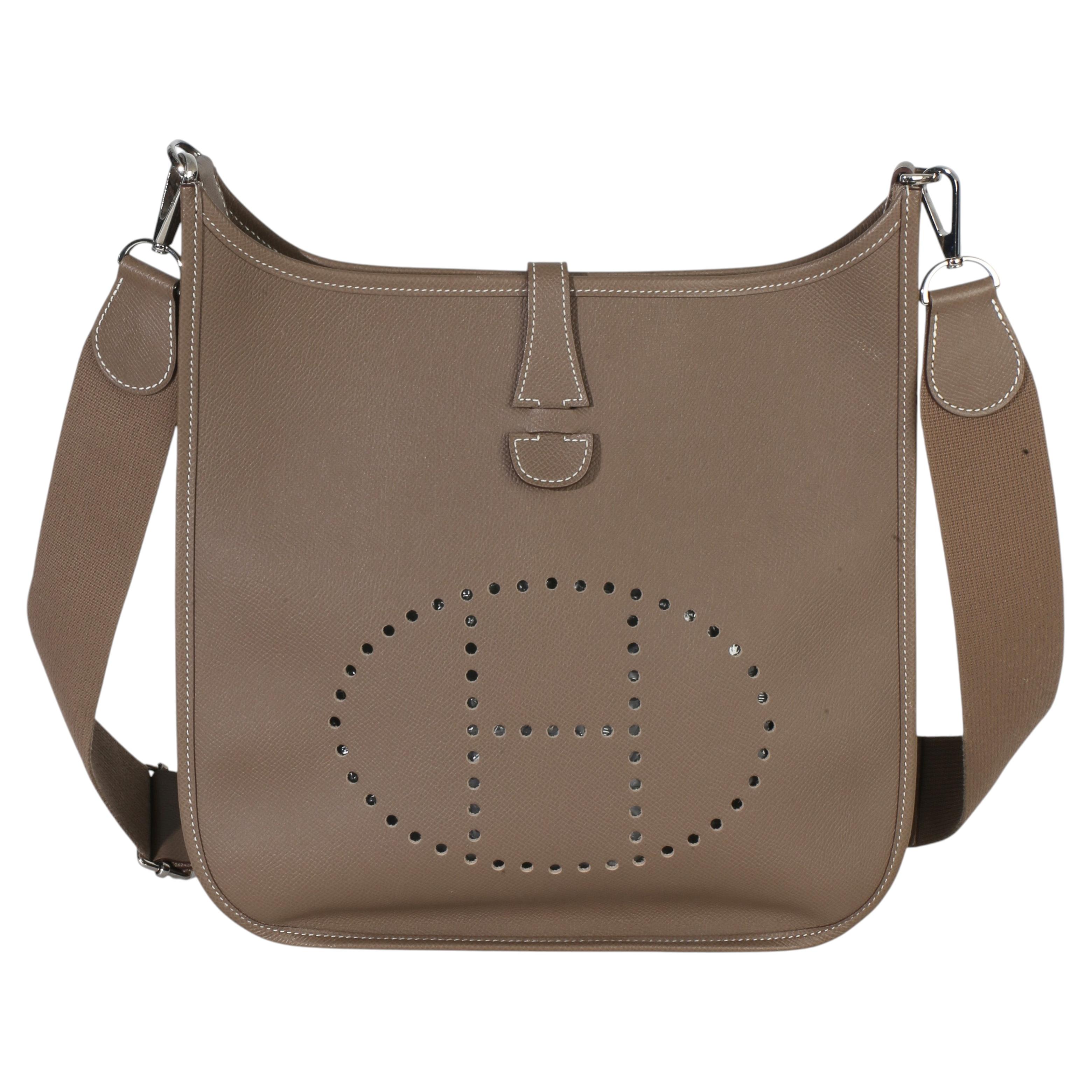 Hermès Etoupe Epsom Evelyne III PM 29 PHW