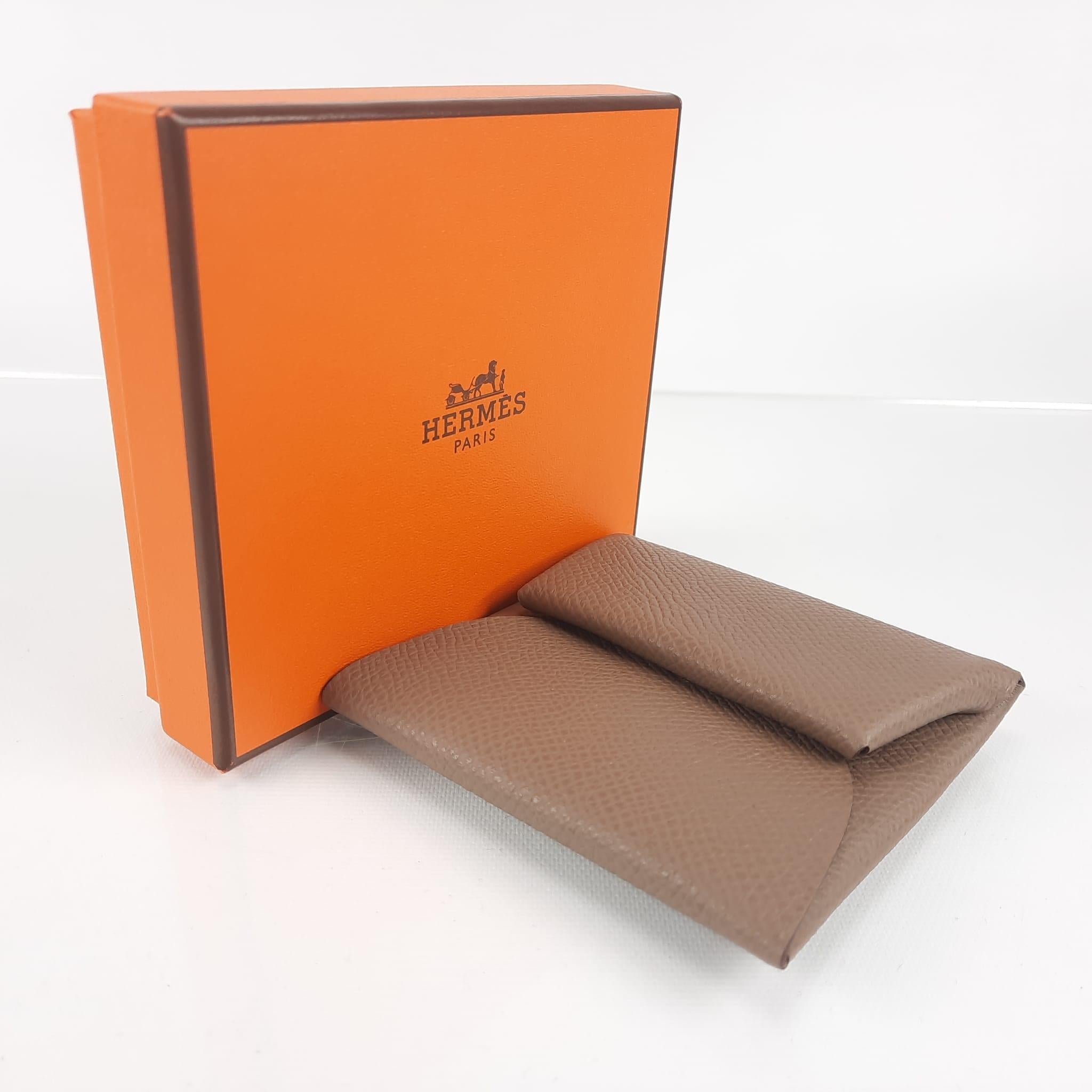 Hermes Bastia change purse Etoupe epsom leather  For Sale 1