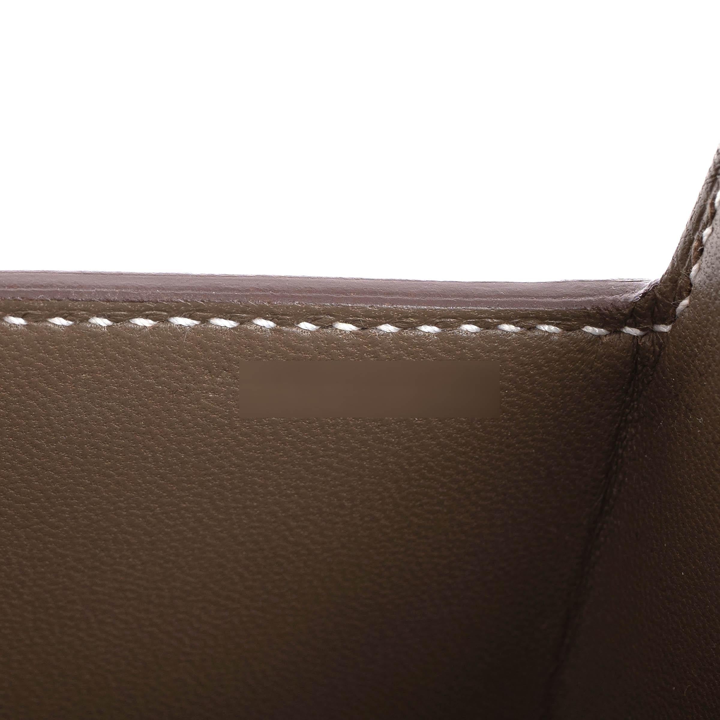 HERMES Etoupe Epsom leather CINHETIC 18 Box Top Handle Bag For Sale 3