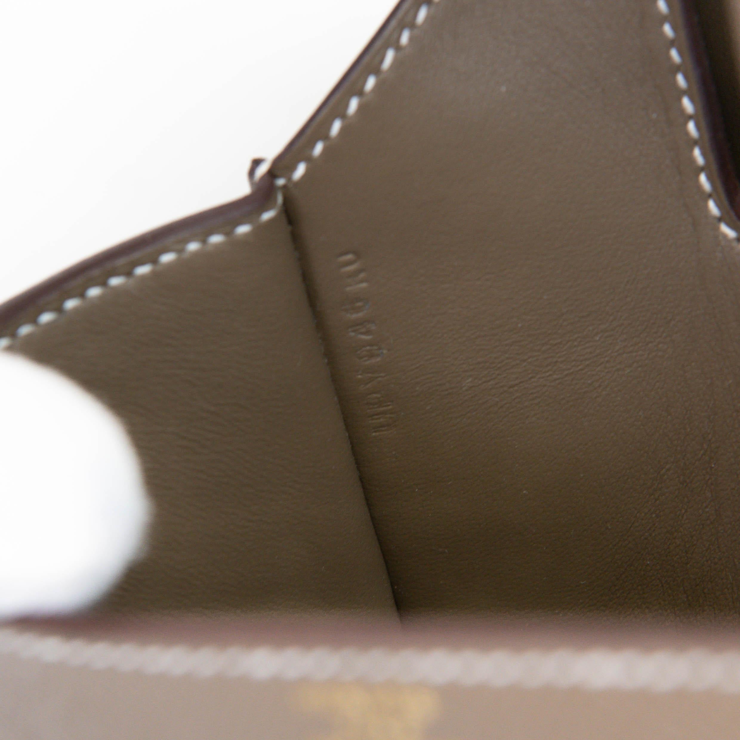 Hermes Etoupe Epsom Leather Della Cavalleria Mini Bag GHW For Sale 5