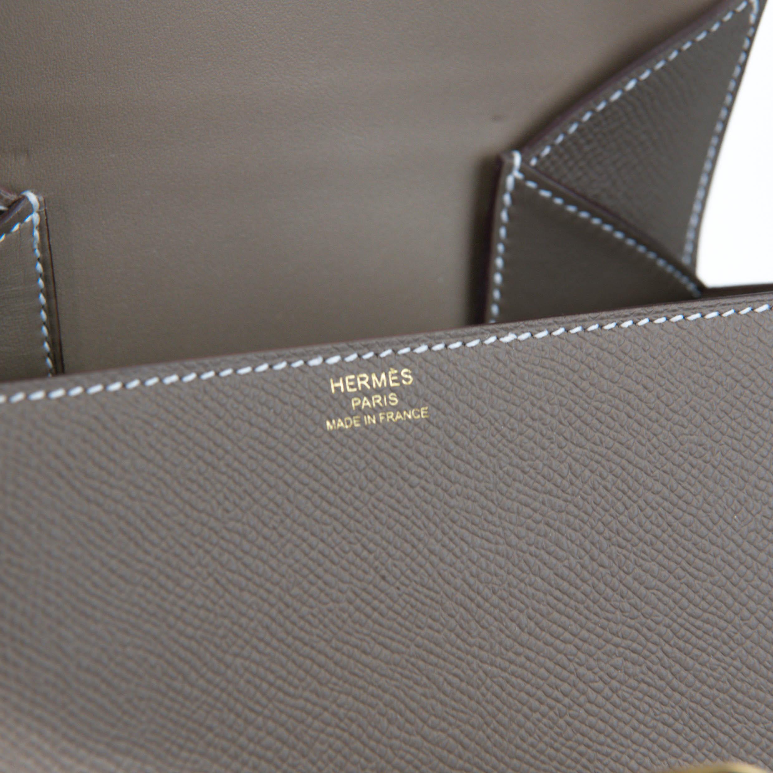 Hermes Etoupe Epsom Leather Della Cavalleria Mini Bag GHW For Sale 3