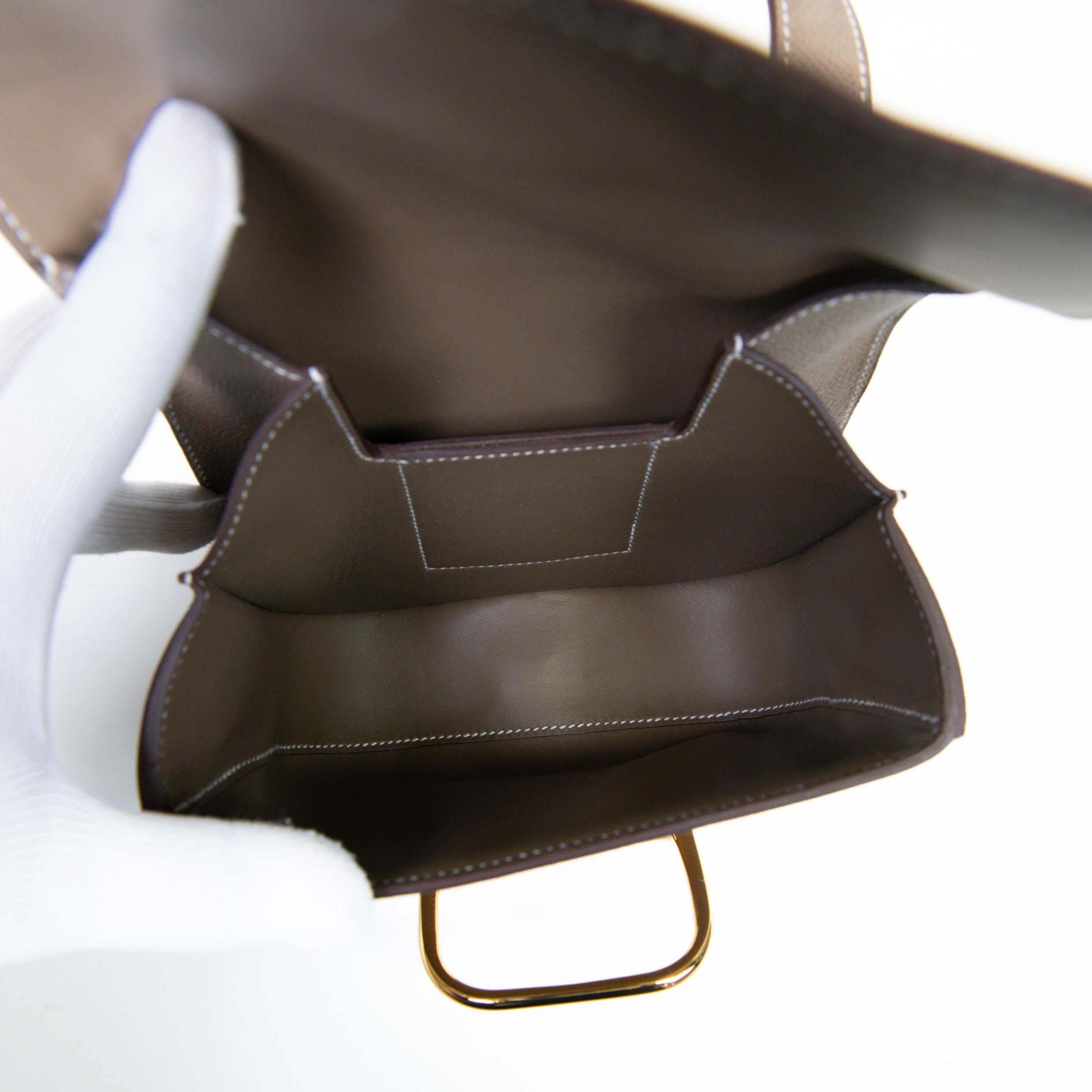 Hermes Etoupe Epsom Leather Della Cavalleria Mini Bag GHW For Sale 4