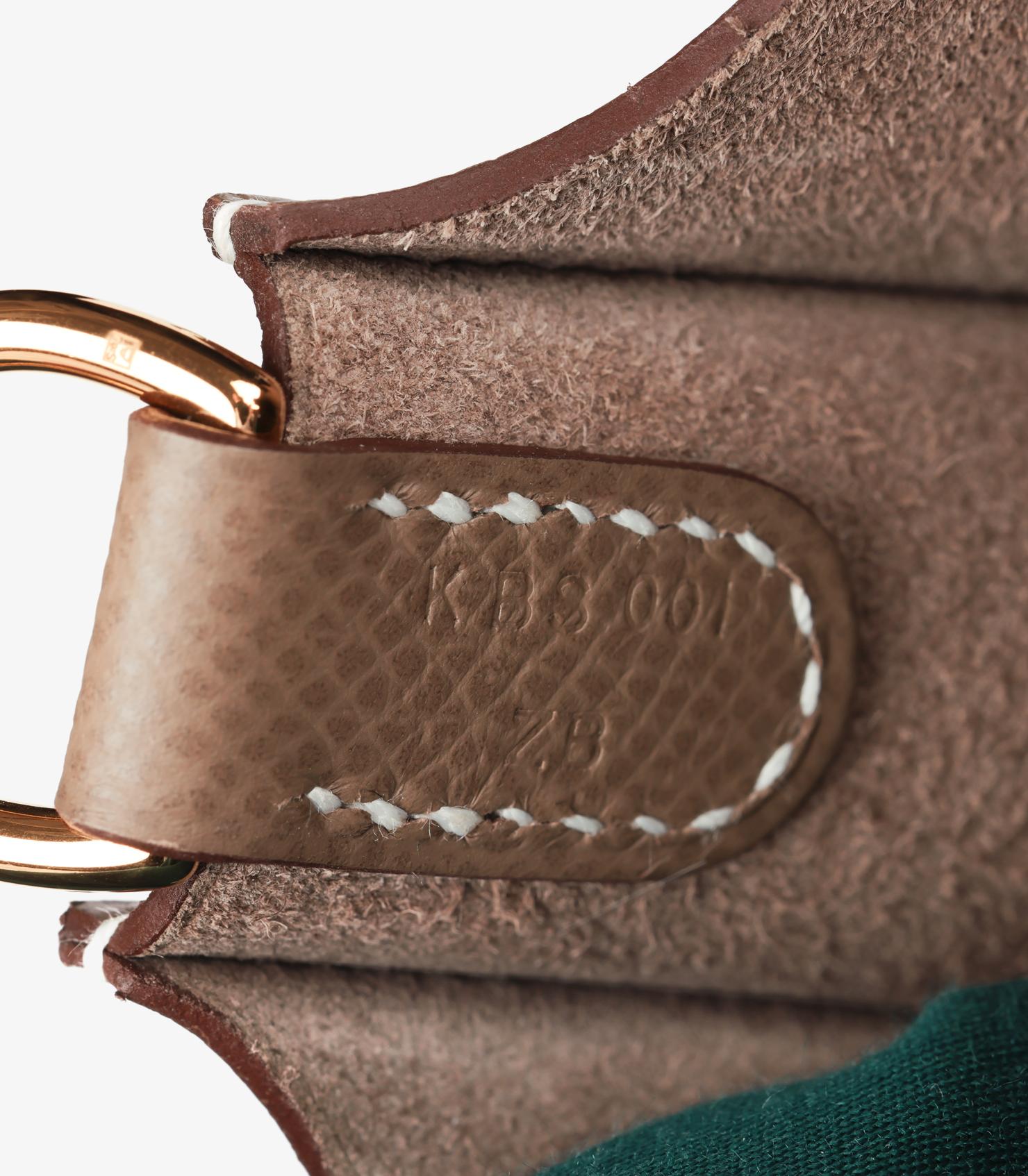 Hermès Etoupe Epsom Leather Evelyne TPM Sellier en vente 5