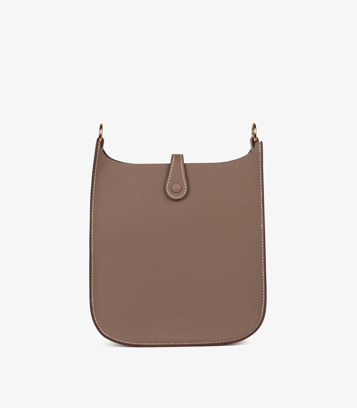 Hermès Etoupe Epsom Leather Evelyne TPM Sellier Unisexe en vente
