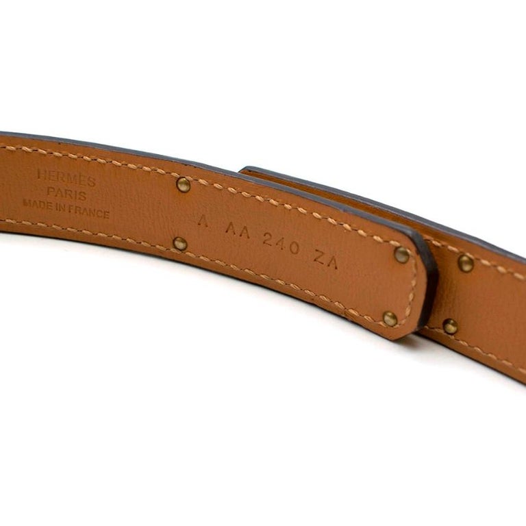 Hermes Etoupe Epsom Leather Kelly Belt GHW