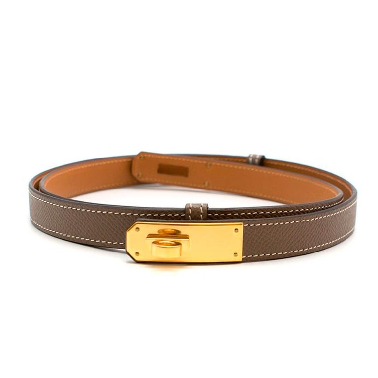 New Amazing Hermès Kelly 25 handbag strap in Etoupe epsom leather, GHW For  Sale at 1stDibs