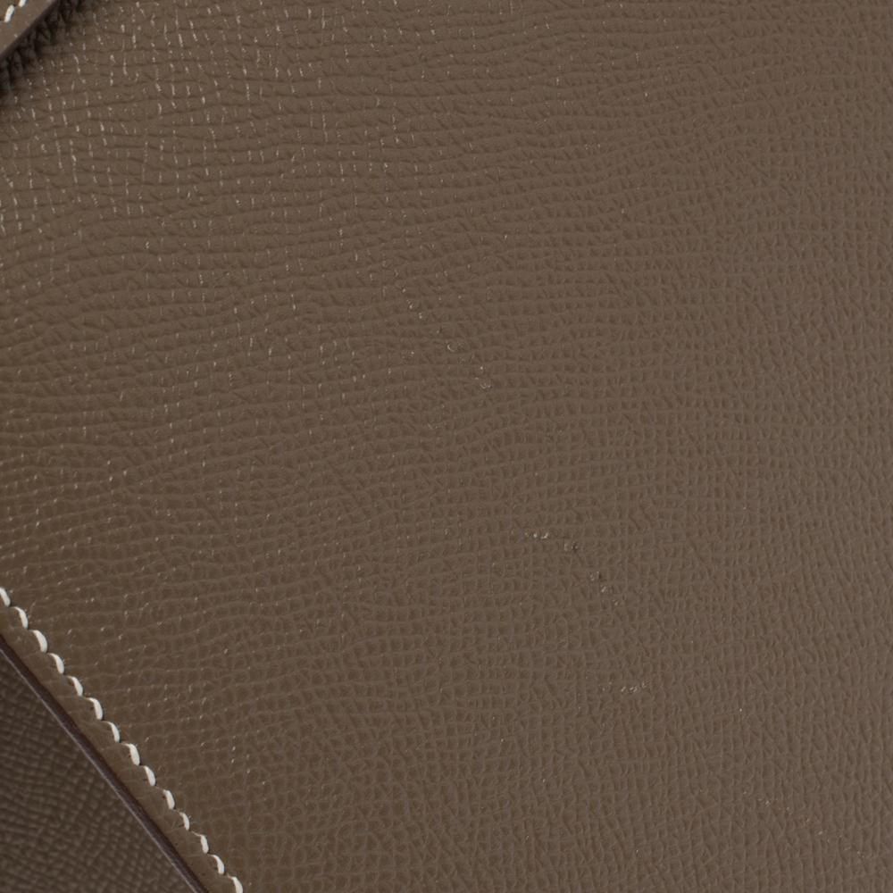 Hermes Etoupe Epsom Leather Palladium Hardware Kelly Sellier 35 Bag 9