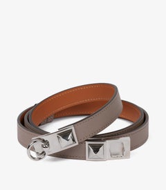 Hermès Etoupe Epsom Leather Rivale 18 Belt