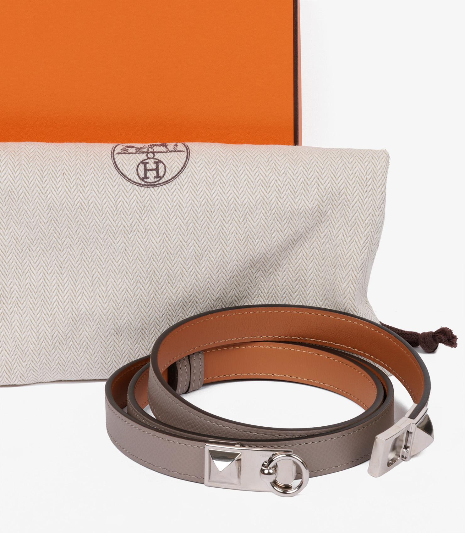Hermès Etoupe Epsom Leather Rivale 18 Belt 1