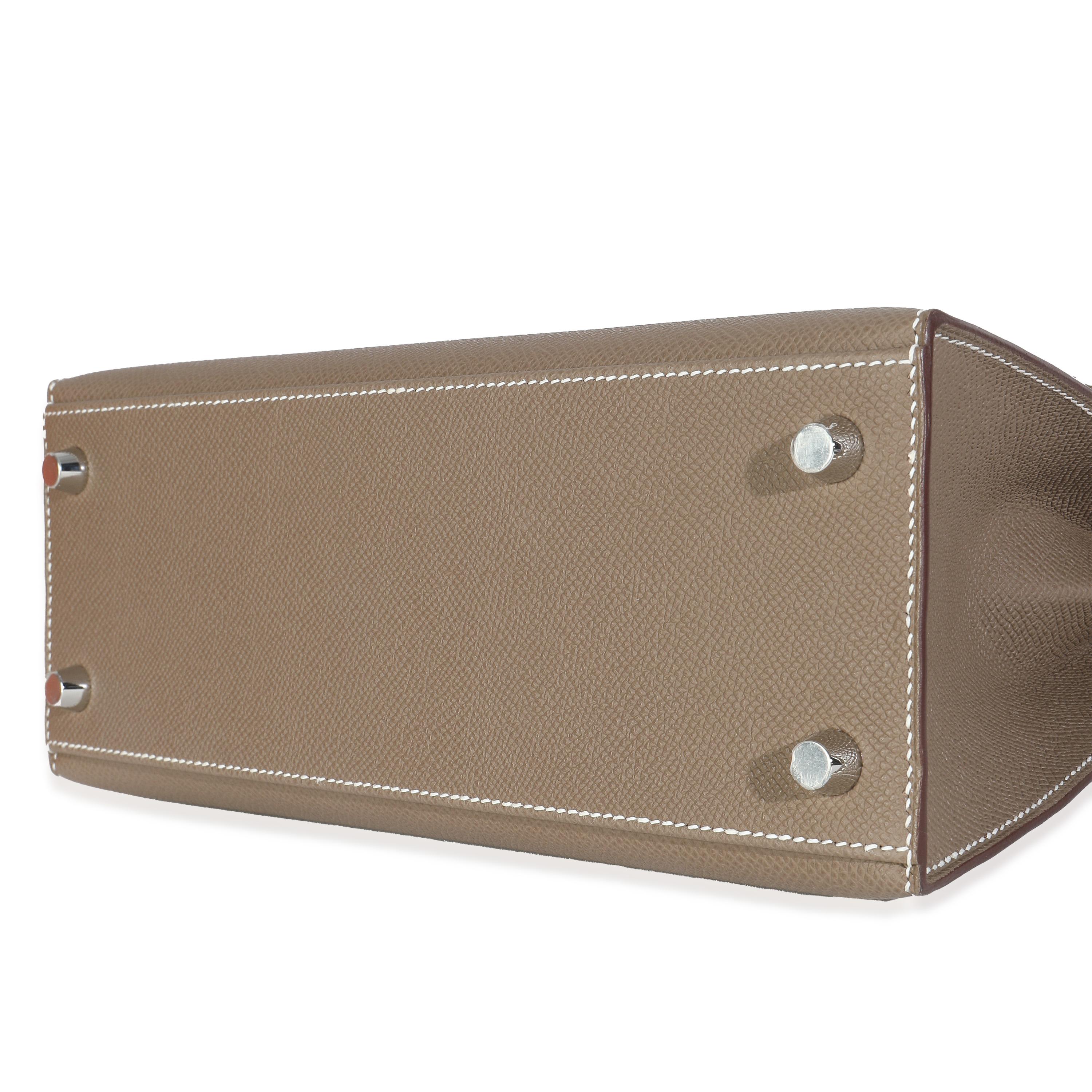 Hermès Etoupe Epsom Sellier Kelly 25 PHW Marrón en venta