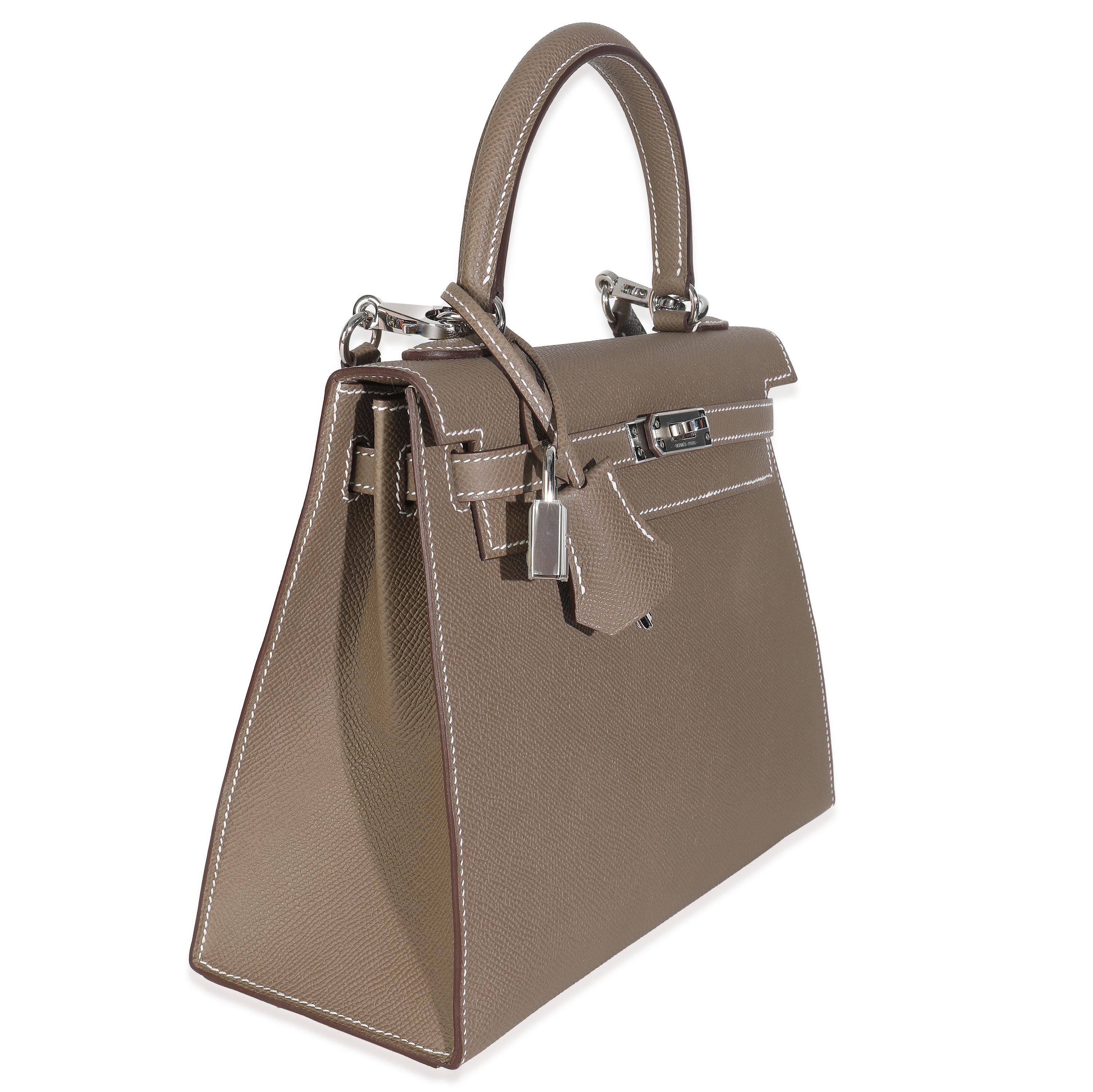 Hermès Etoupe Epsom Sellier Kelly 25 PHW en venta 1